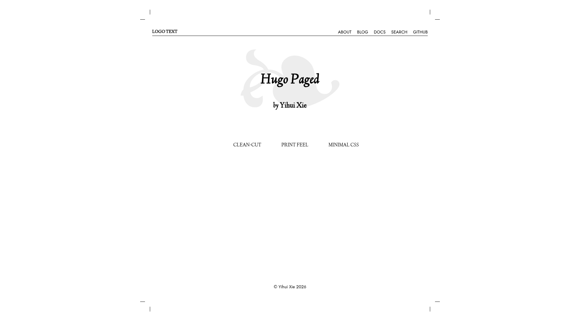 screenshot of Hugo Paged on template0.com