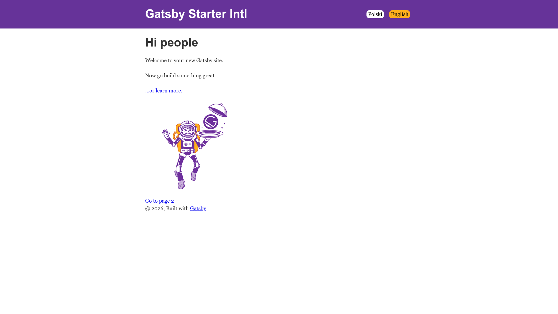 screenshot of Gatsby Starter Intl on template0.com
