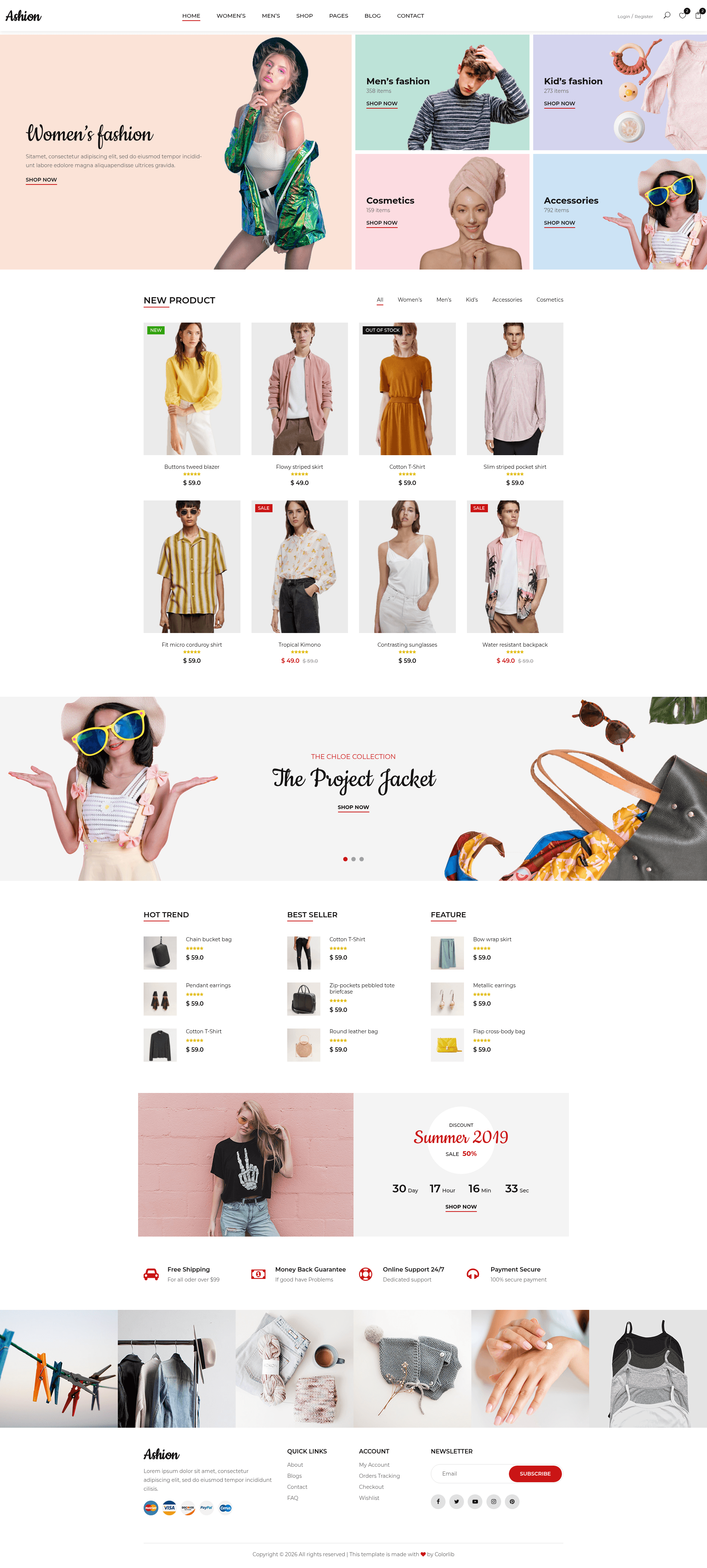 screenshot of Ashion on template0.com