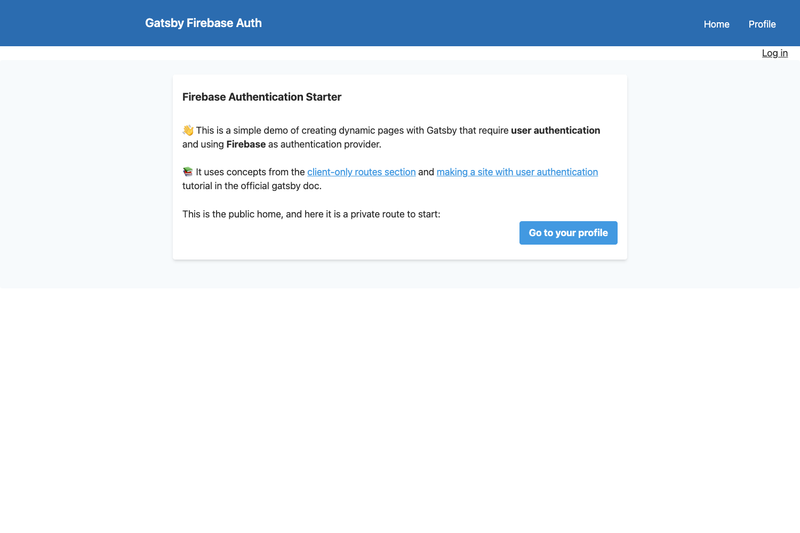Image for Gatsby Firebase Authentication Starter on template0.com Image for Gatsby Firebase Authentication Starter on template0.com