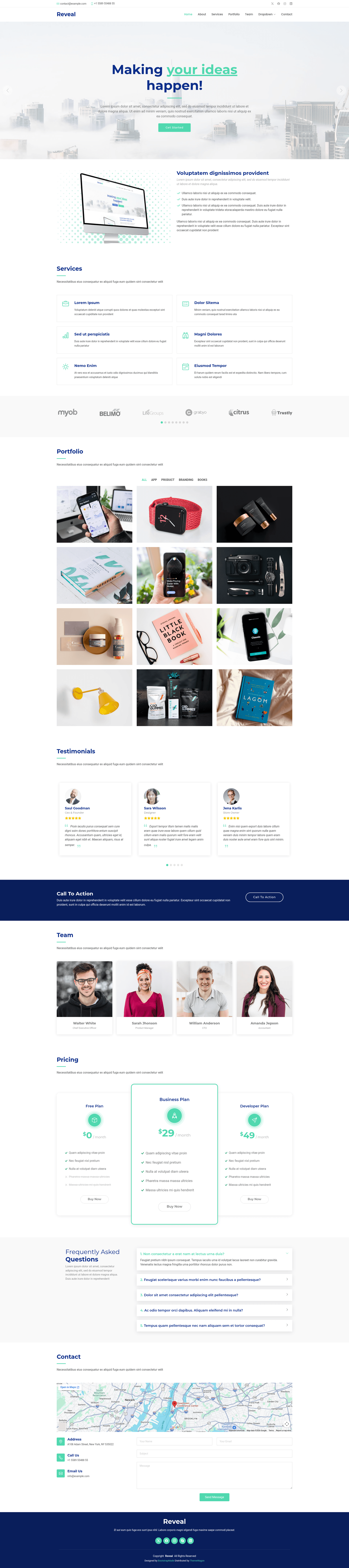 screenshot of Reveal on template0.com