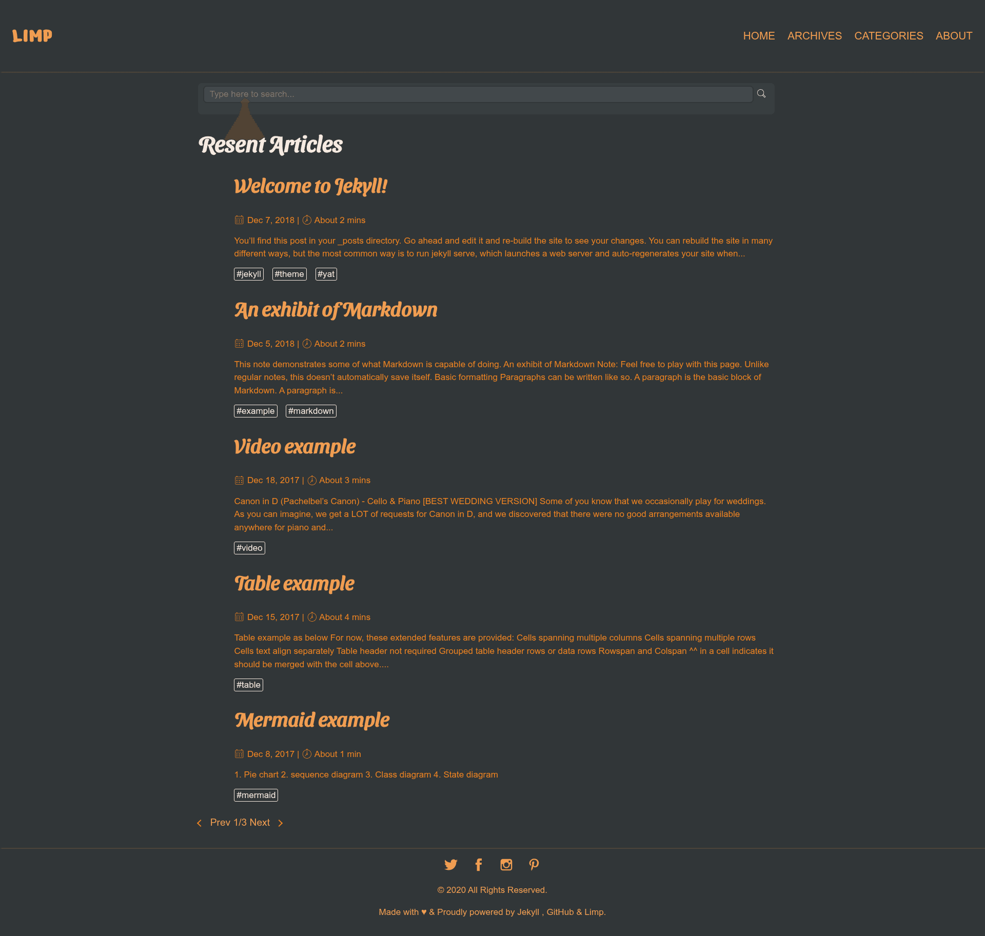 screenshot of Limp Dark on template0.com