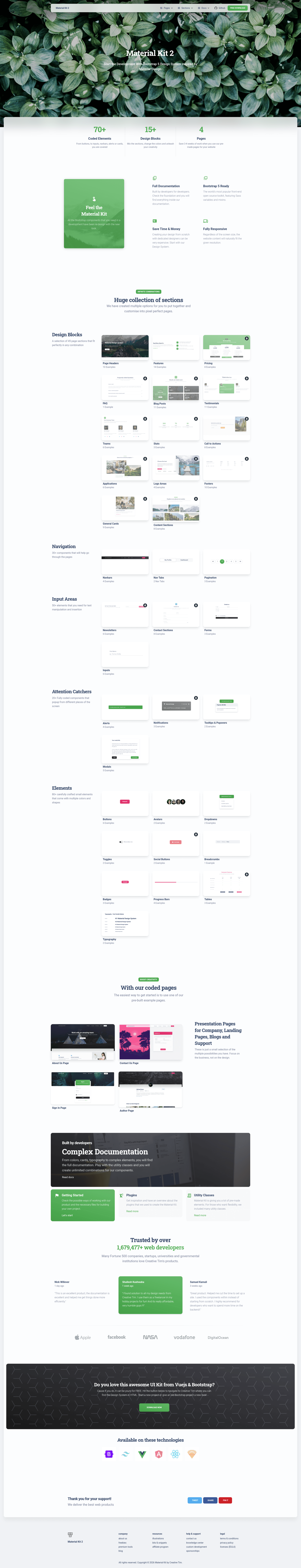 screenshot of Vue Material Kit 2 on template0.com