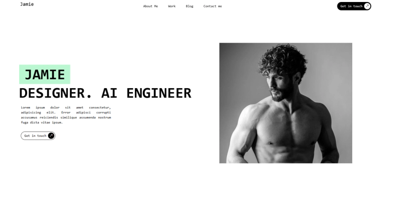 Image for Jamie developer(portfolio tailwind template) on template0.com Image for Jamie developer(portfolio tailwind template) on template0.com