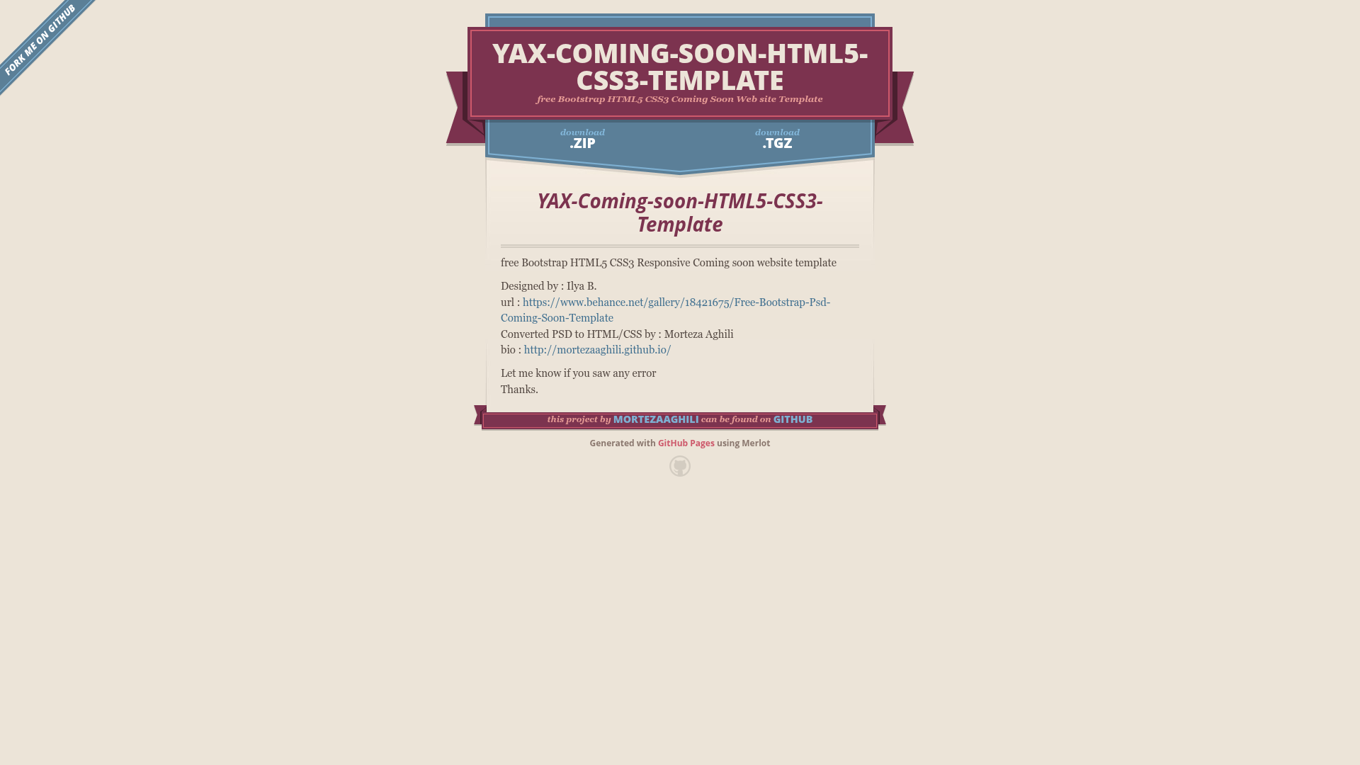 screenshot of YAX-Coming-soon-Jekyll-Template on template0.com