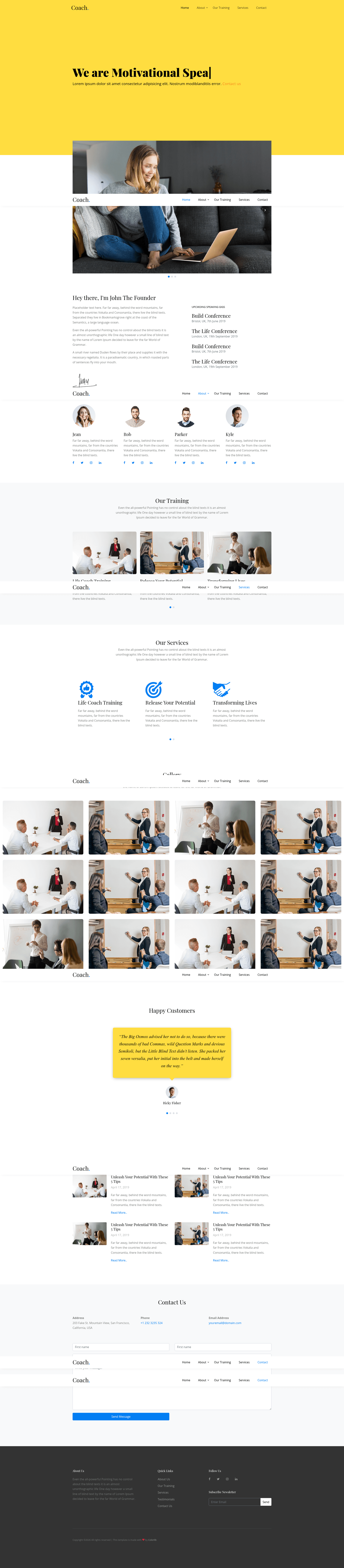 screenshot of Coach – Free Bootstrap 4 One-Page Portfolio Template on template0.com