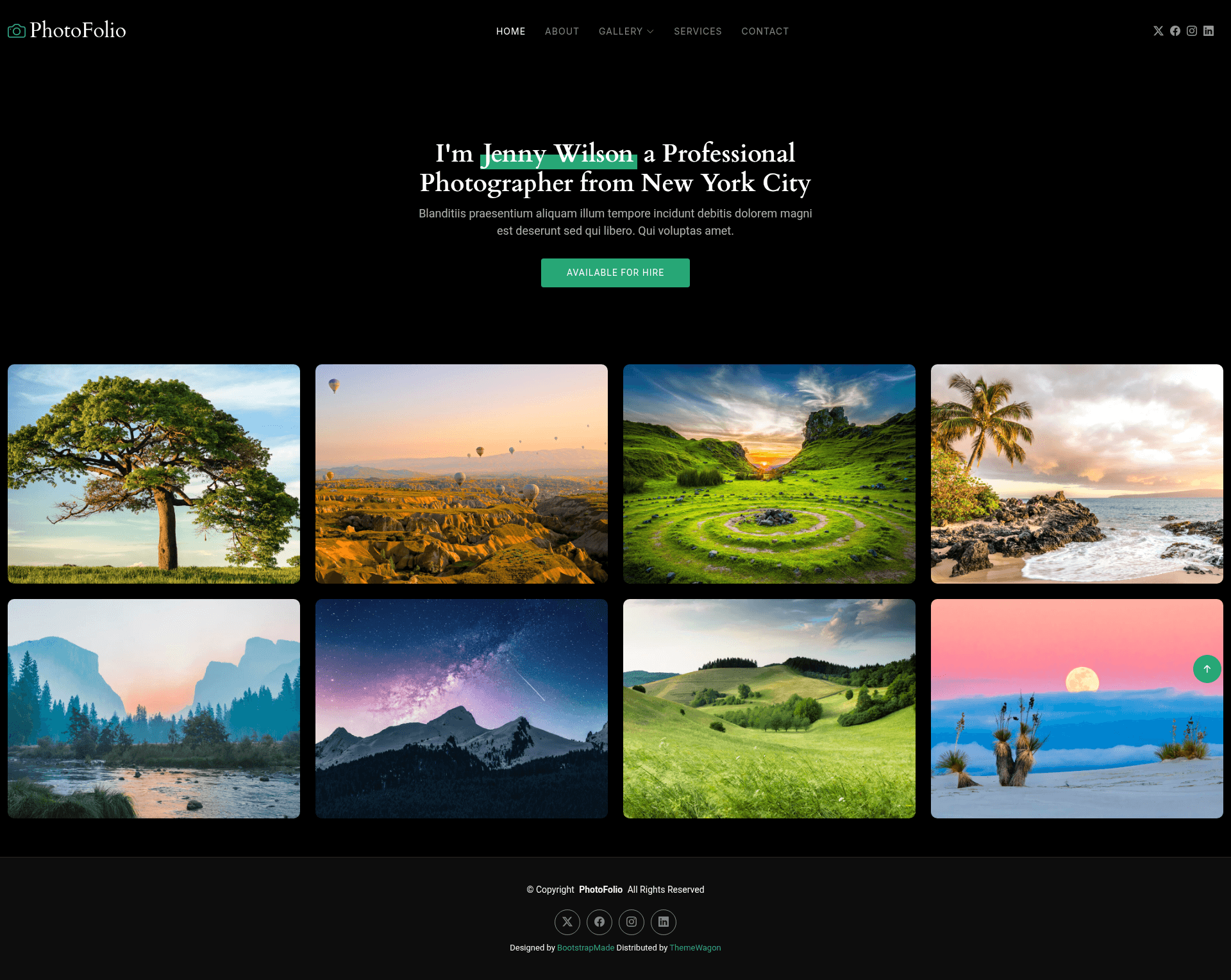 screenshot of PhotoFolio on template0.com