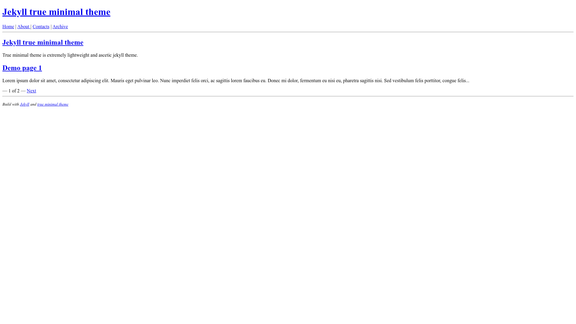 screenshot of True Minimal on template0.com