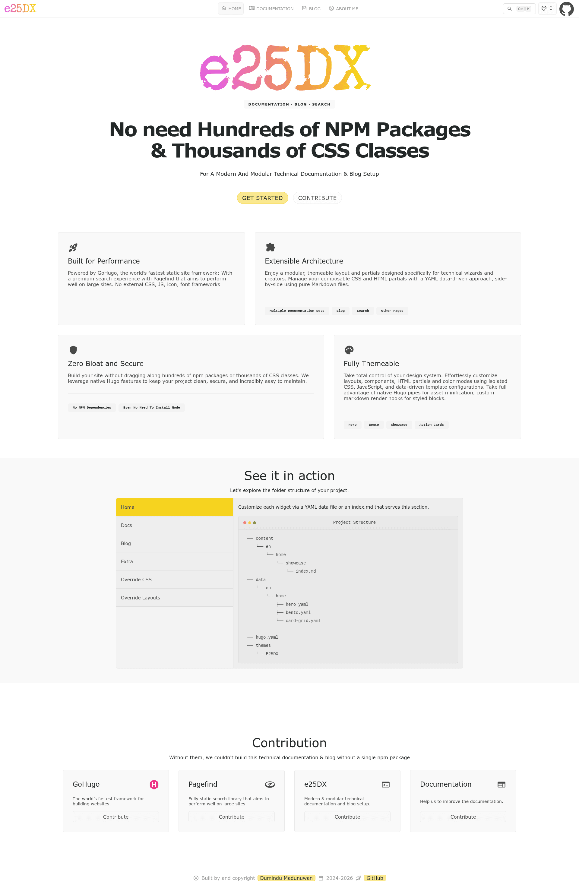 screenshot of E25DX on template0.com