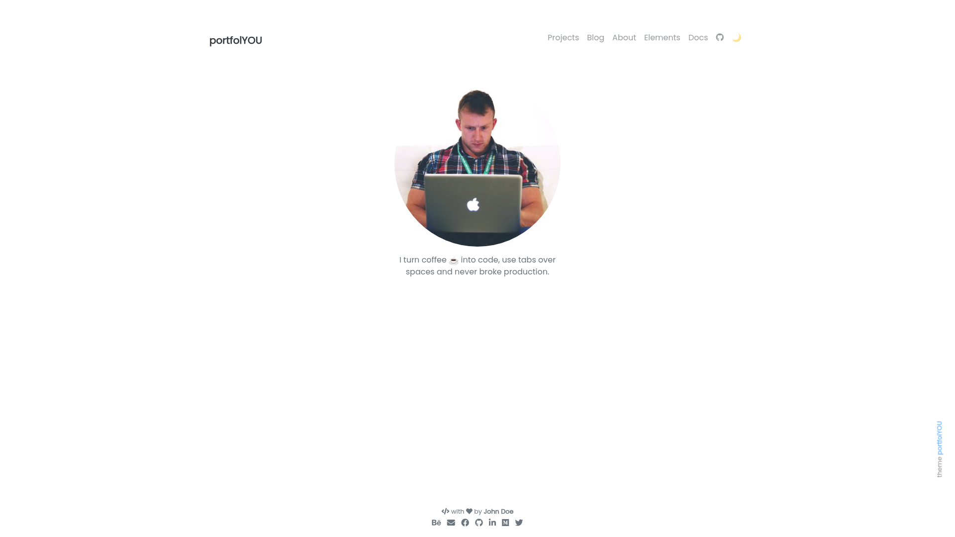 screenshot of portfolYOU on template0.com