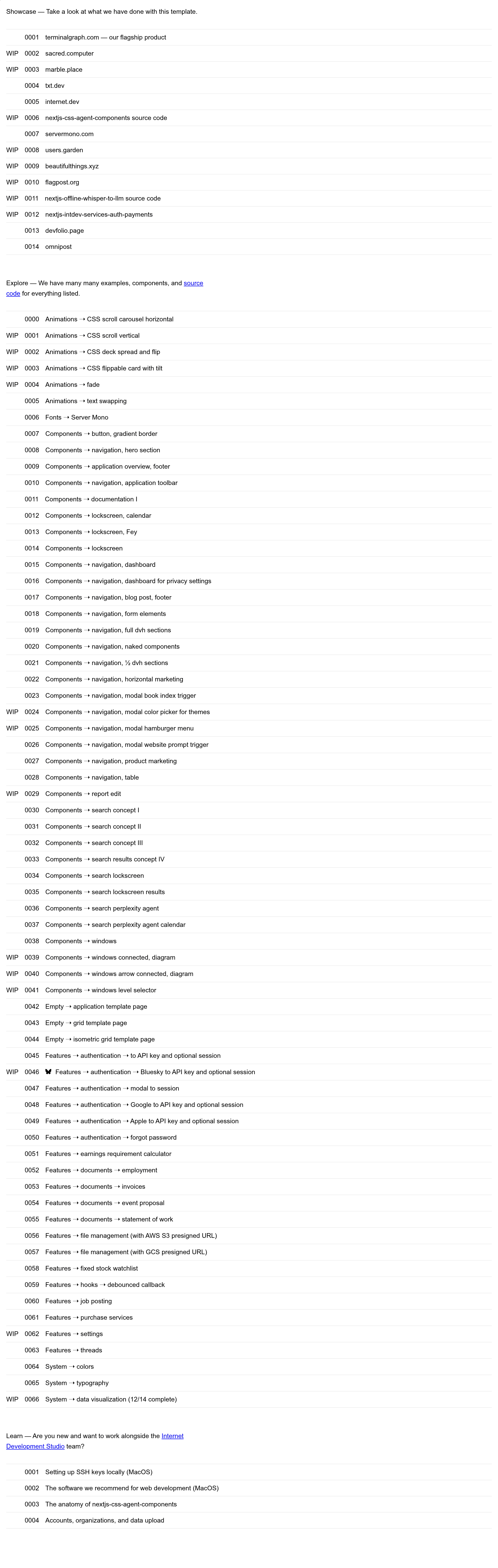 screenshot of nextjs-css-agent-components on template0.com