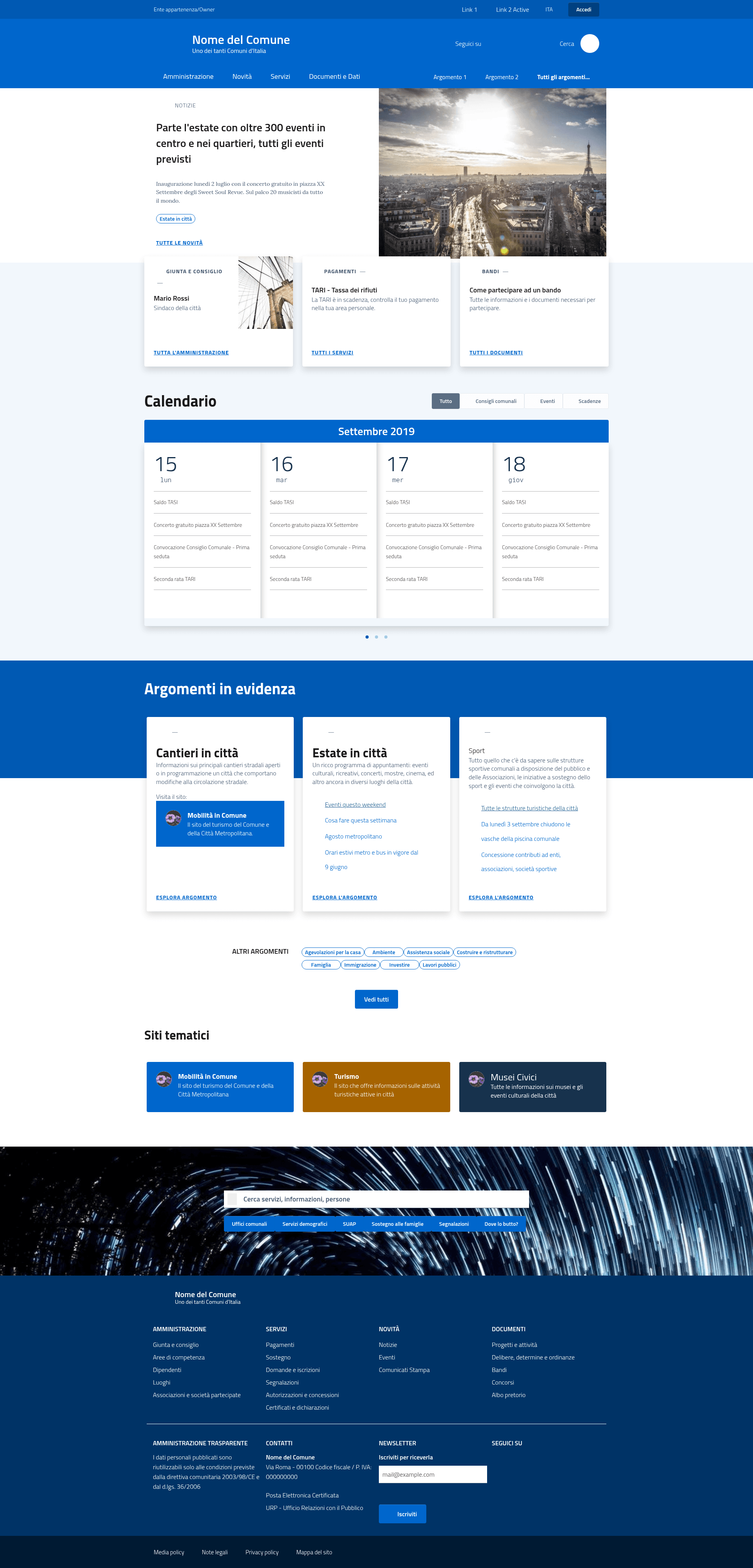 screenshot of Design Italia Gatsby Starterkit on template0.com