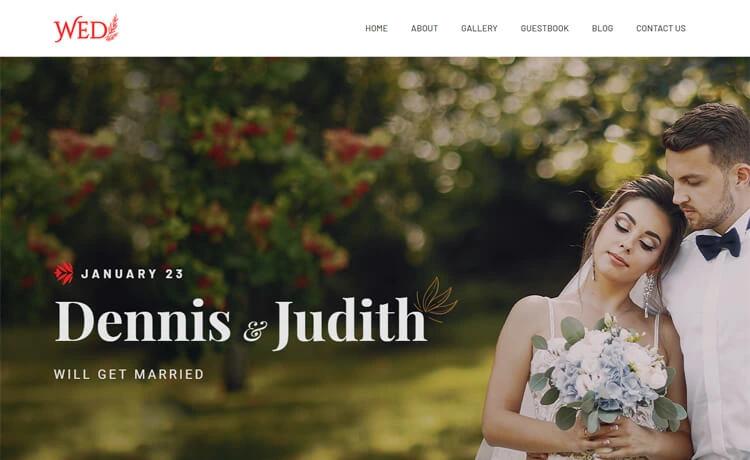 Image for Wed - Free Bootstrap 4 HTML5 Wedding Website Template on template0.com Image for Wed - Free Bootstrap 4 HTML5 Wedding Website Template on template0.com