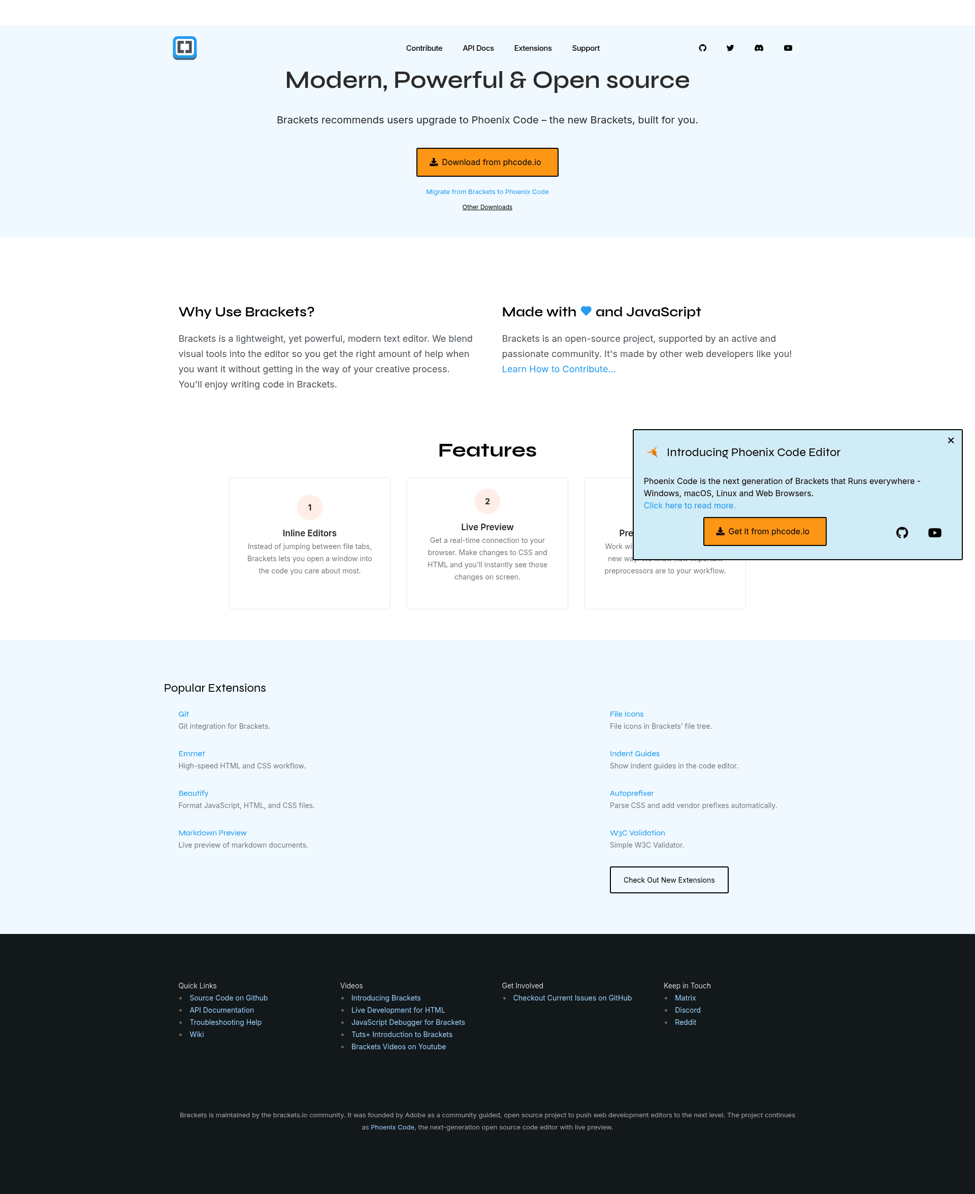 screenshot of Brackets on template0.com