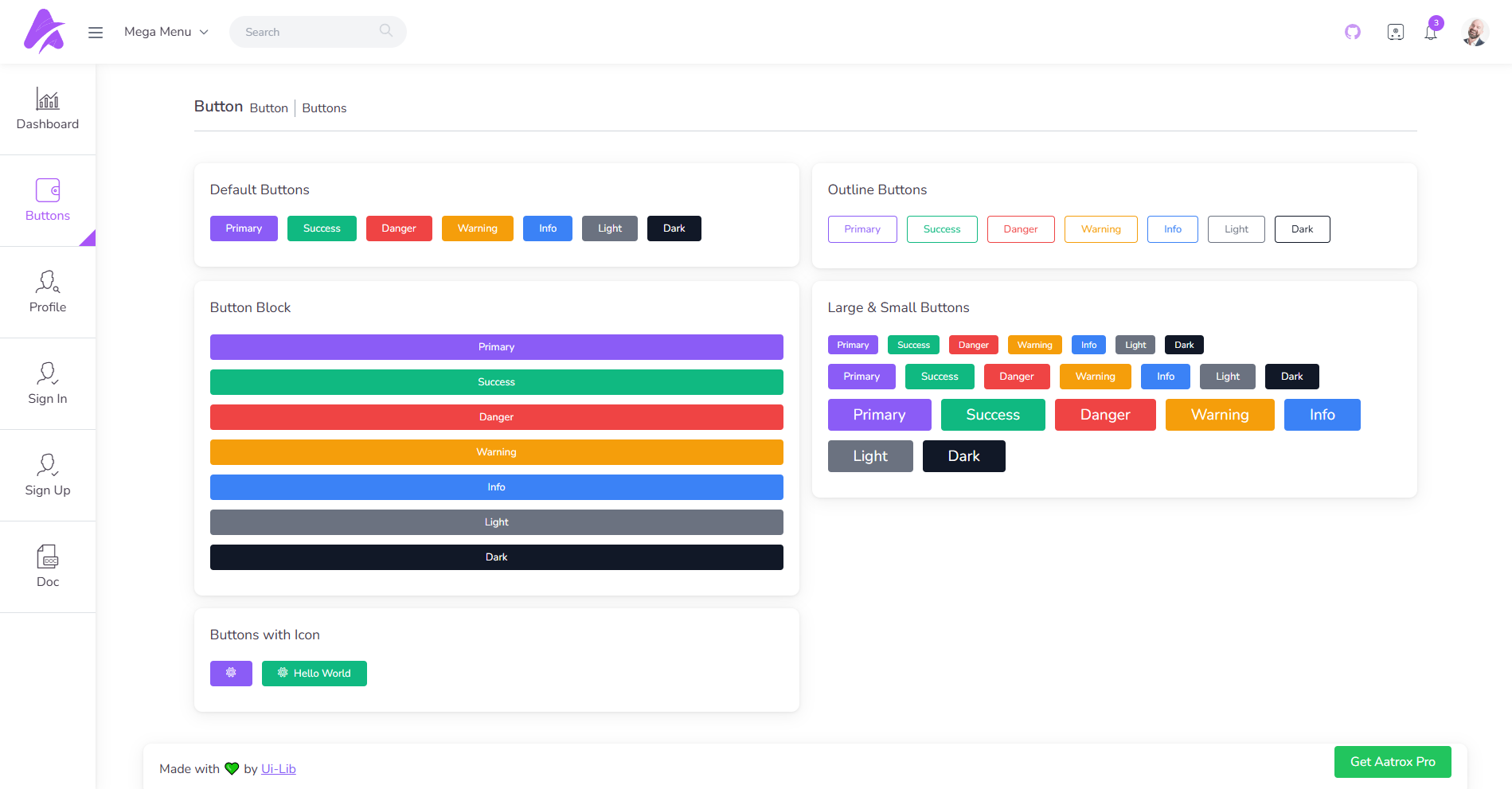 Image for AatroX Vue(dashboard vue template) on template0.com