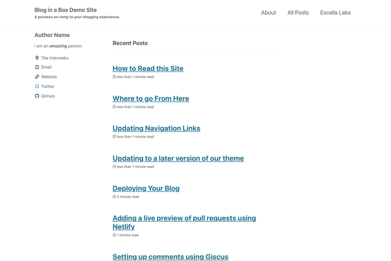 Image for Blog in a Box on template0.com Image for Blog in a Box on template0.com