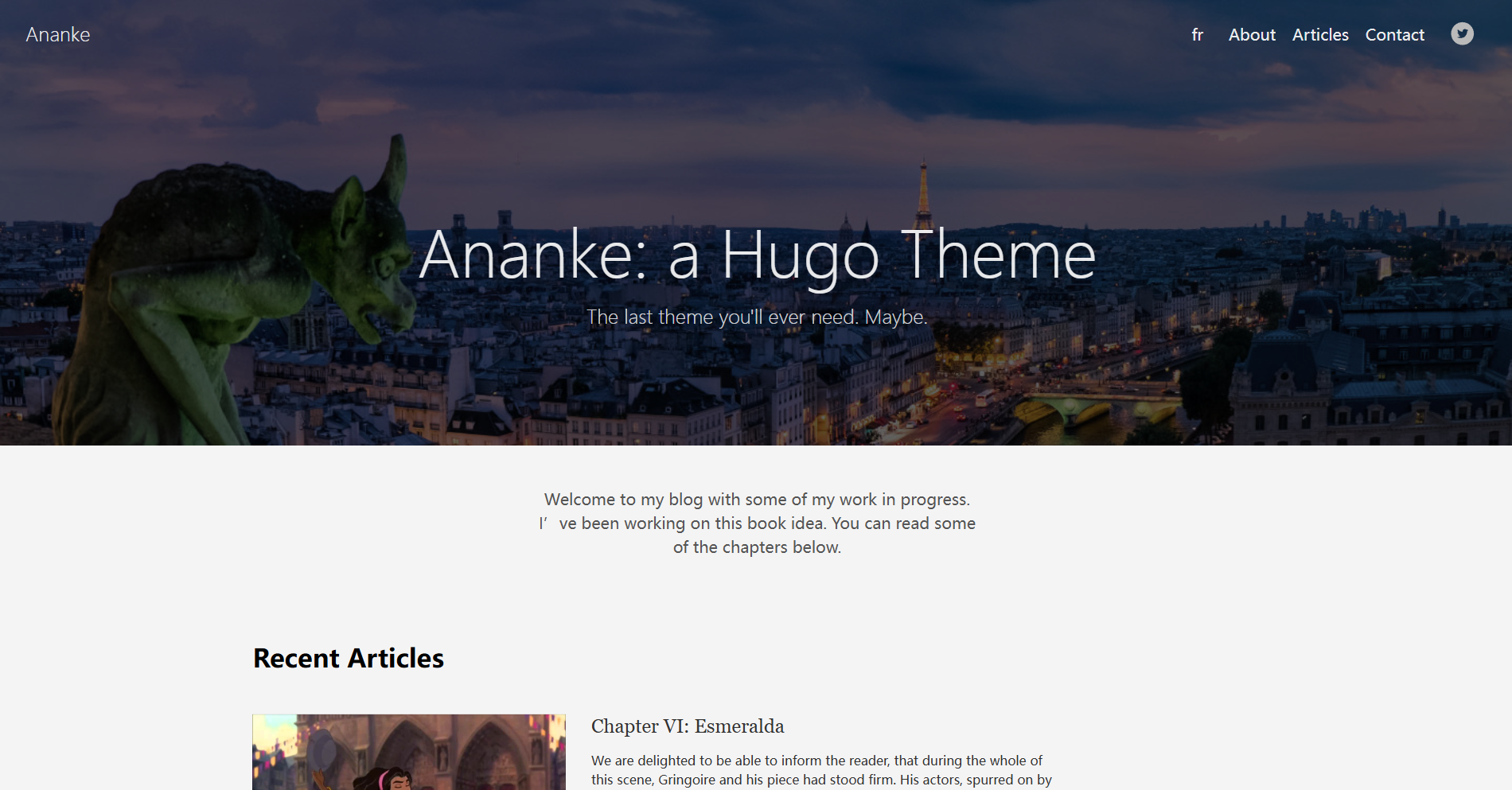 Gohugo Theme Ananke preview