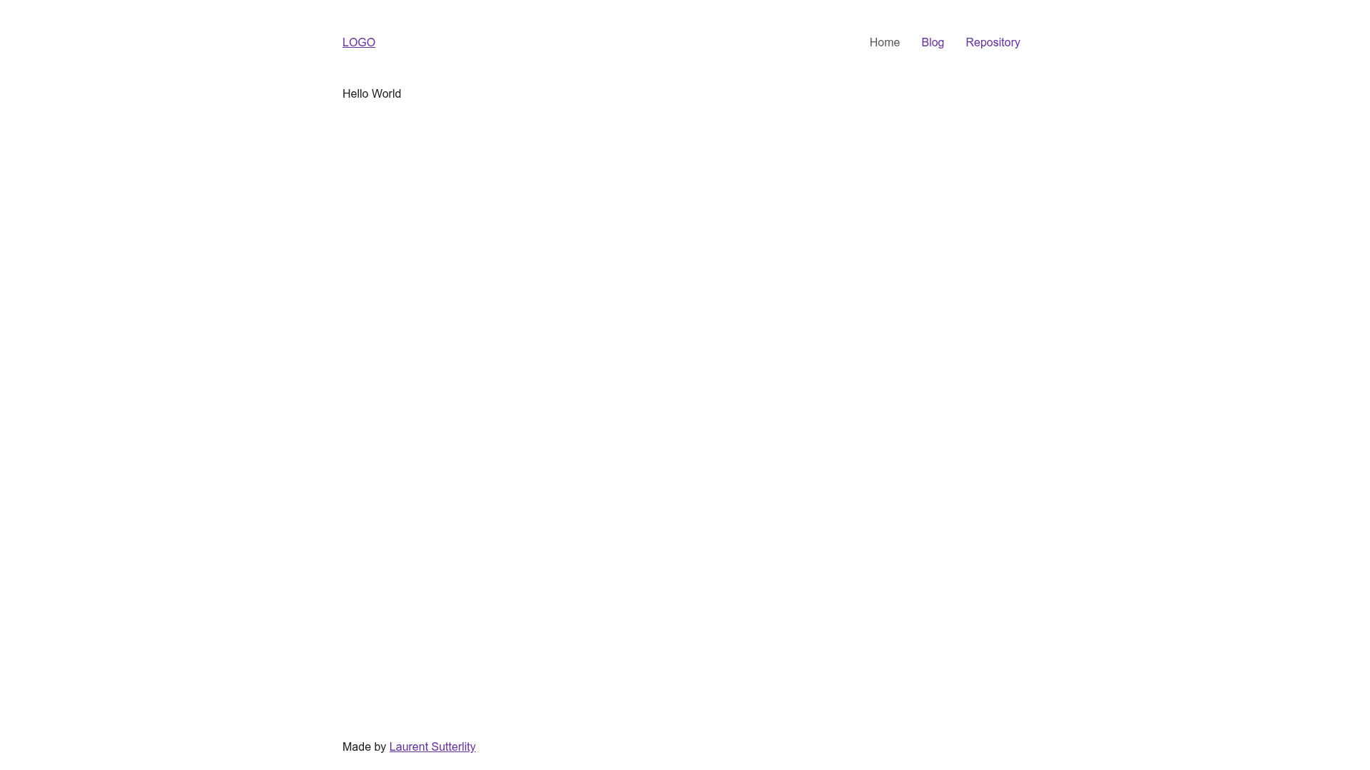 screenshot of Gatsby Hello Starter on template0.com