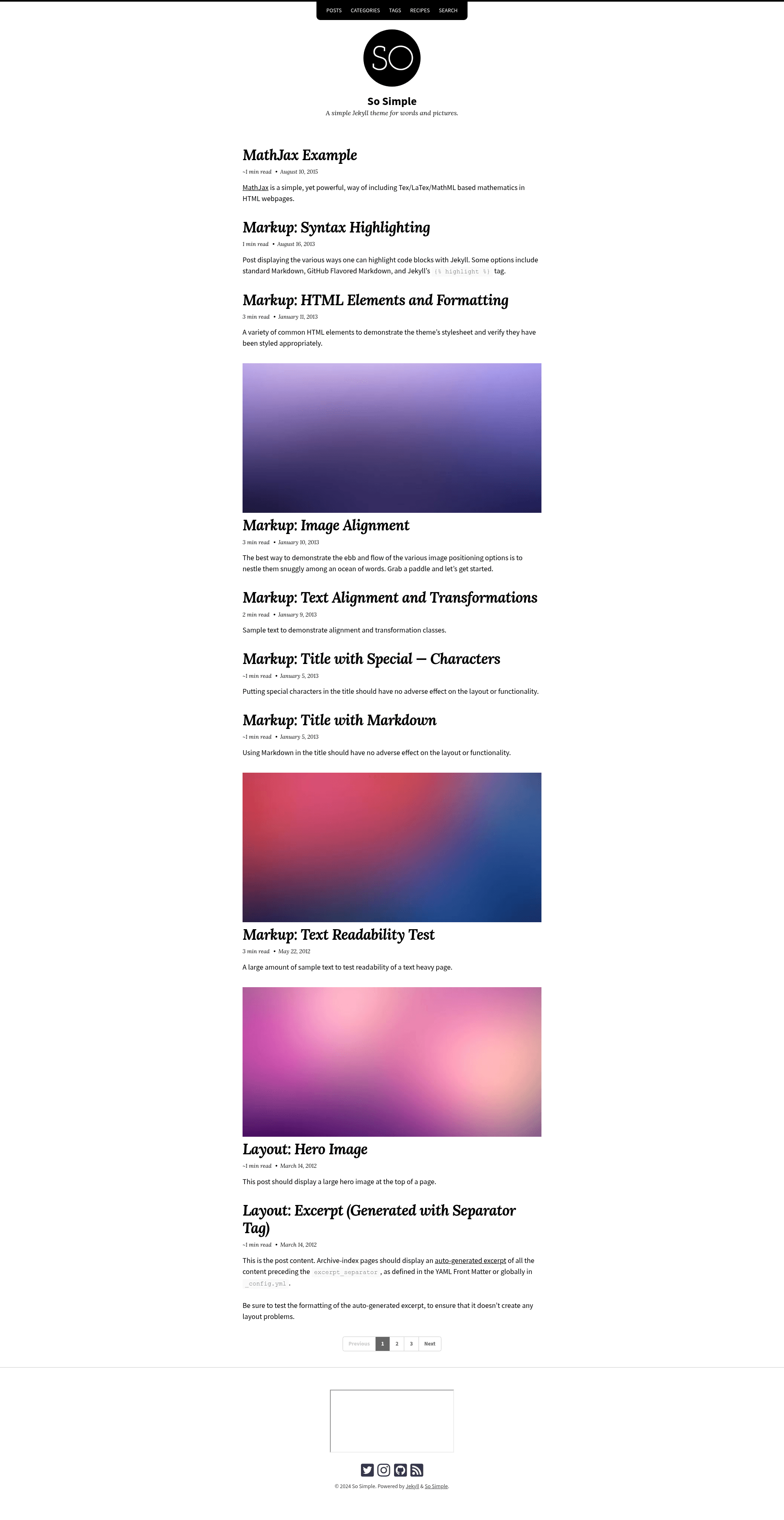screenshot of So Simple on template0.com