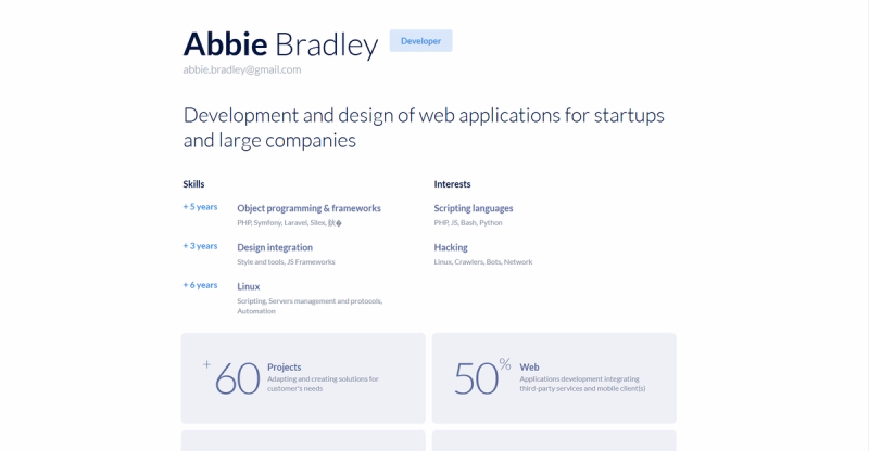 Image for Minimal Resume(personal html template) on template0.com Image for Minimal Resume(personal html template) on template0.com