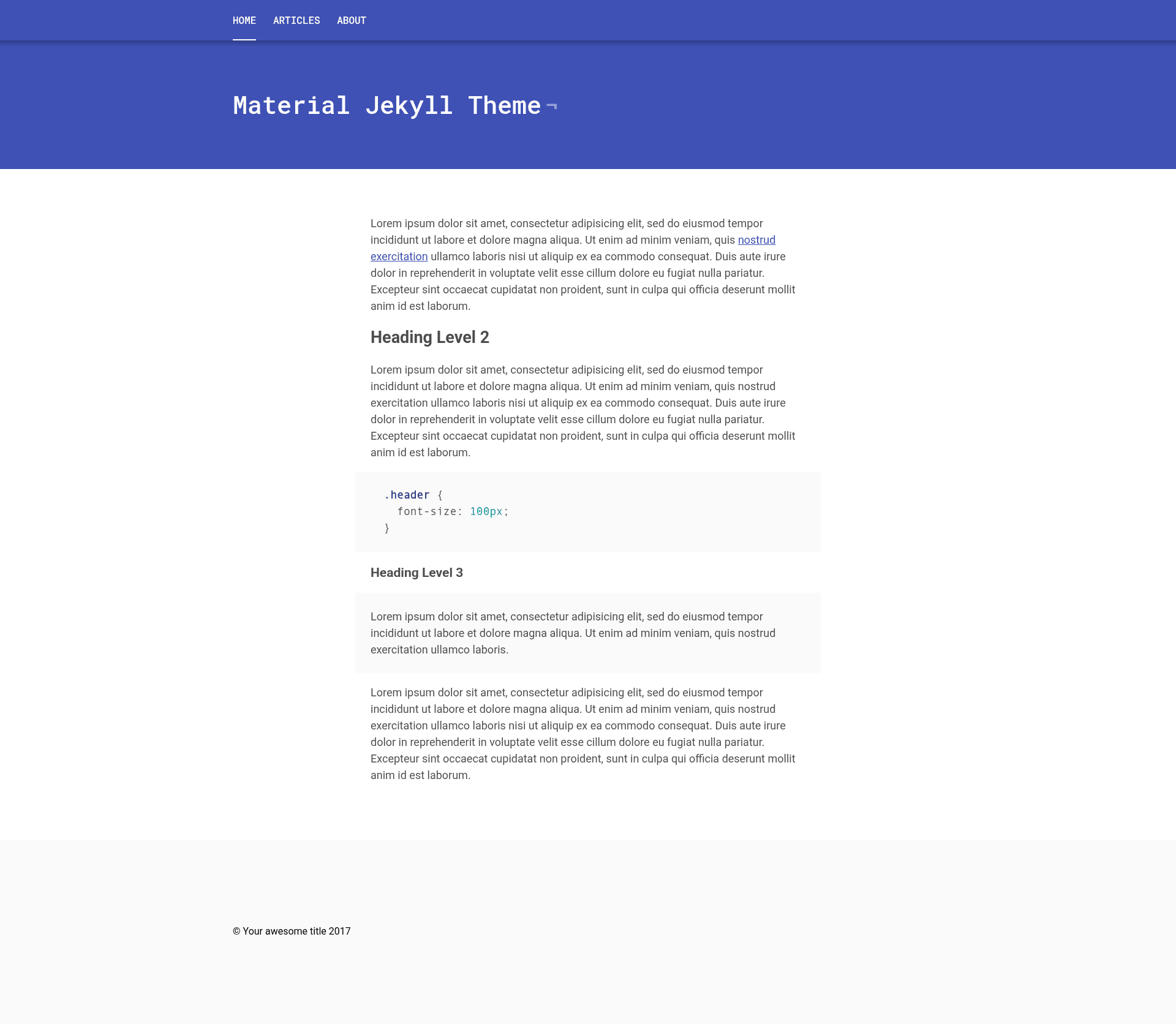 screenshot of material-jekyll-theme on template0.com