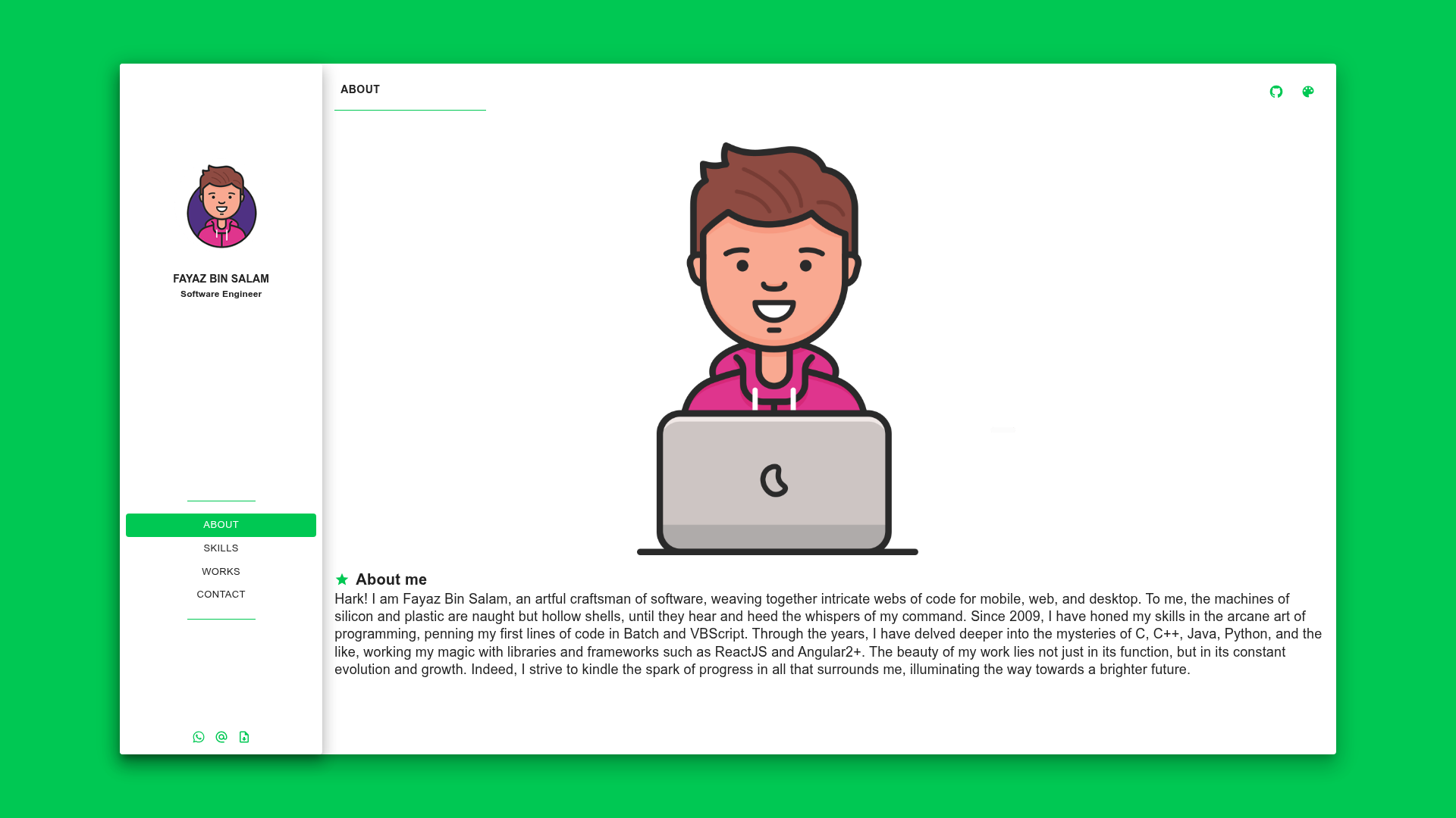 screenshot of Portfolio V2 on template0.com
