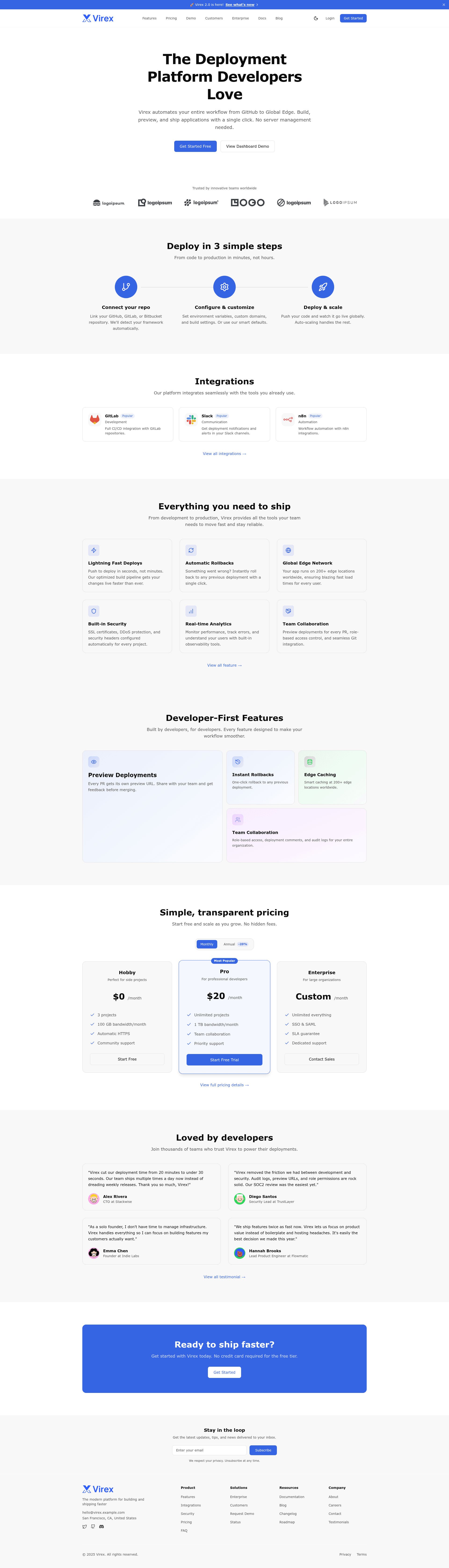 screenshot of Virex on template0.com