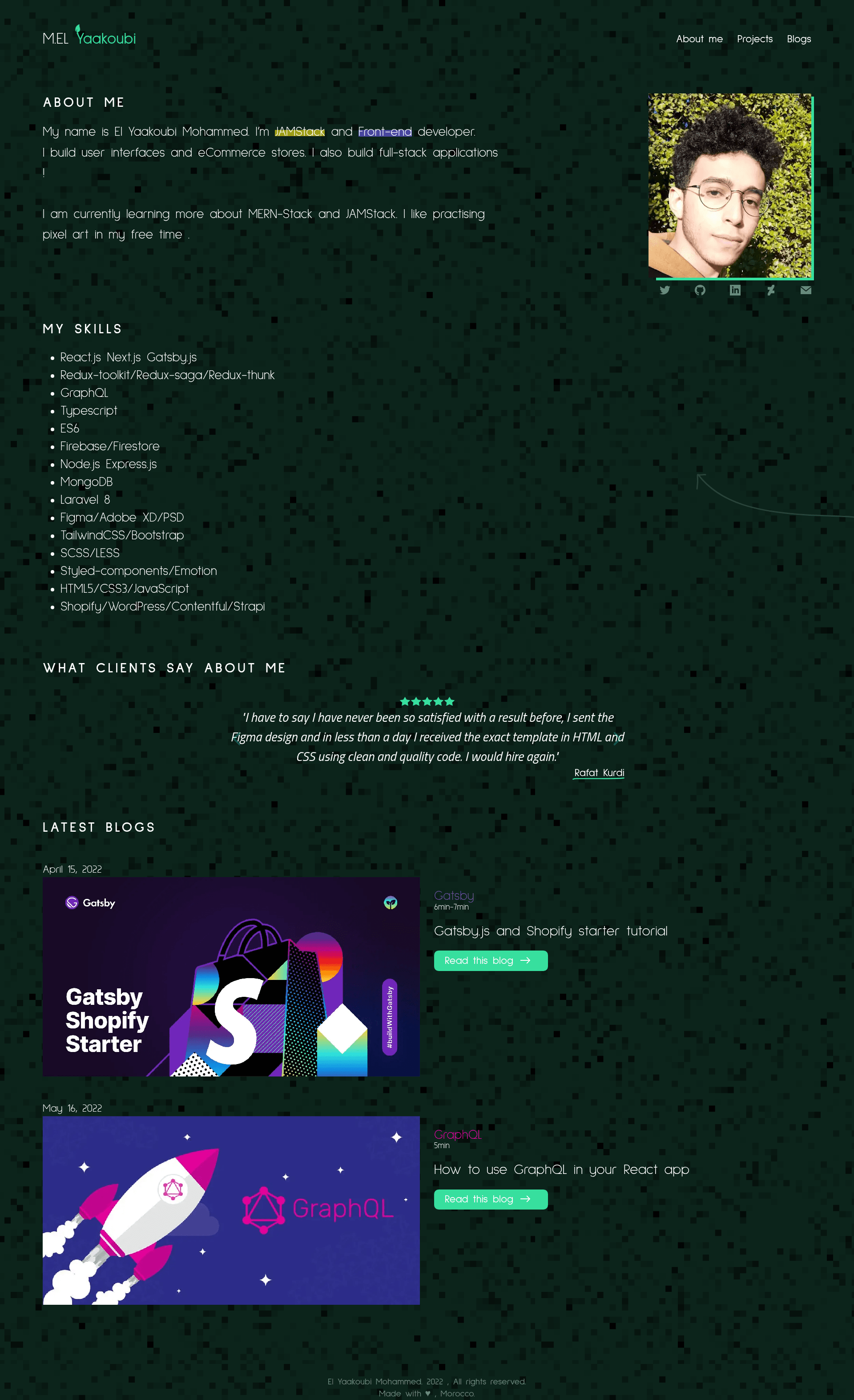 screenshot of Gatsby Minimal TypeScript Starter on template0.com