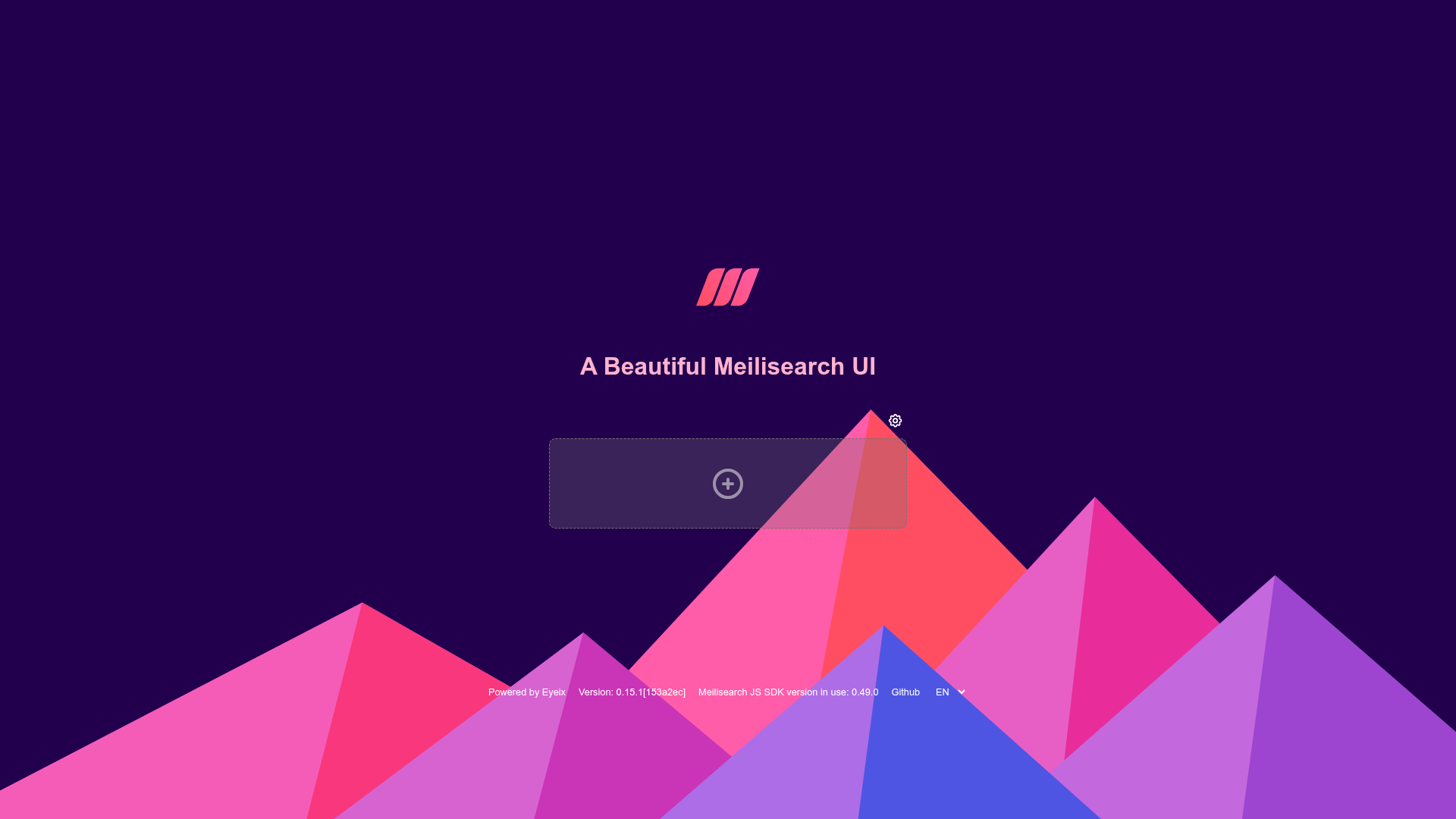 screenshot of meilisearch-ui on template0.com