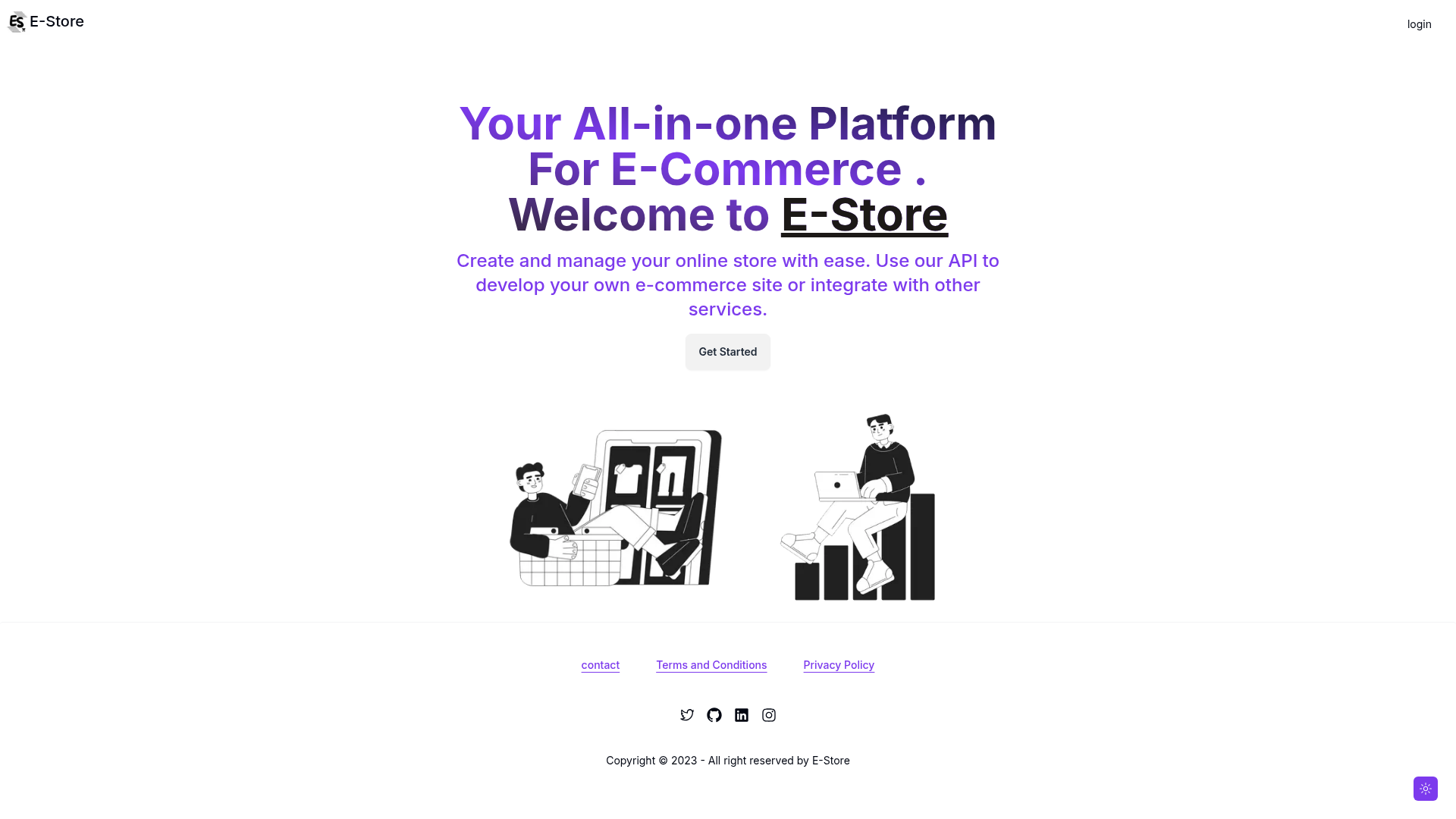 screenshot of Estore on template0.com