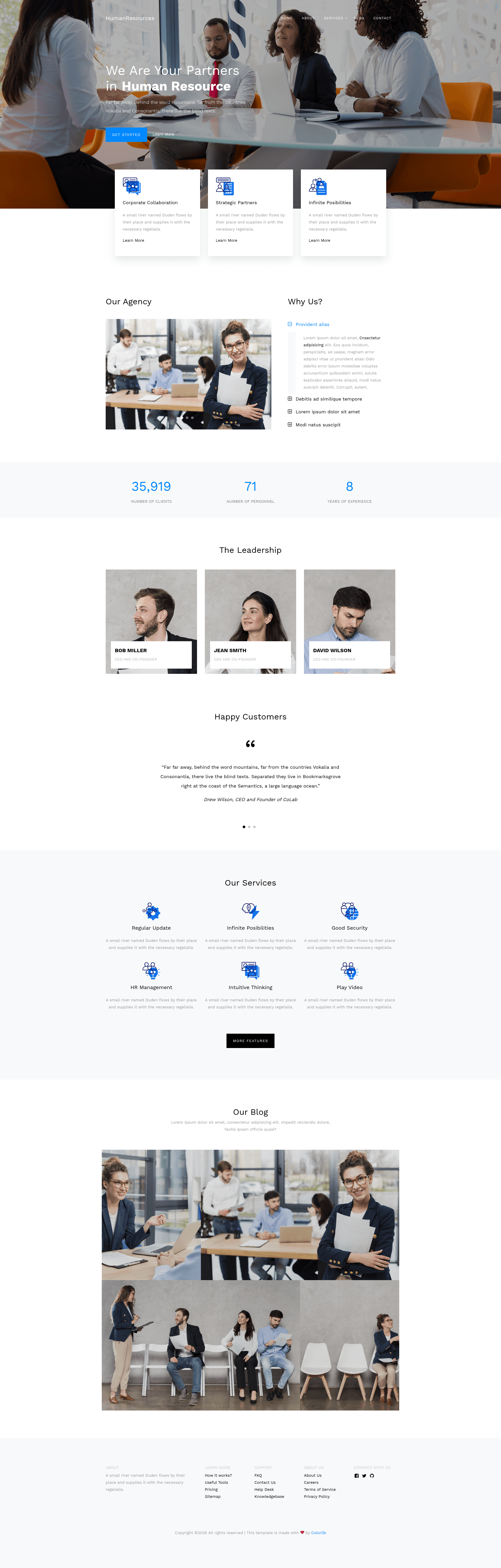 screenshot of HumanResources on template0.com