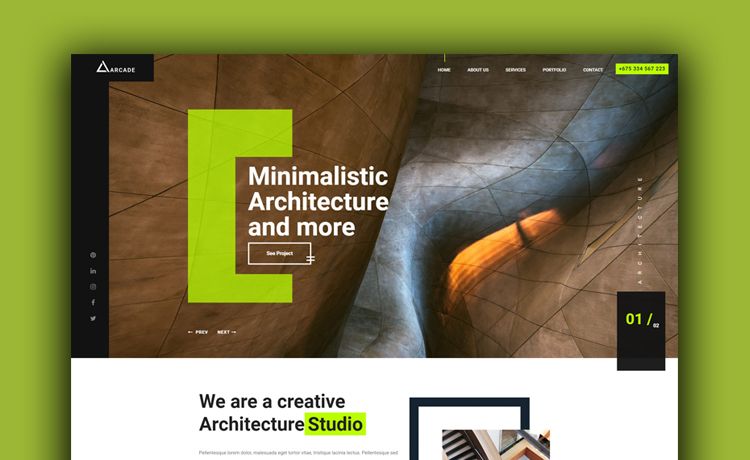 Image for Arcade - Free HTML5 Architecture Responsive Website Template on template0.com