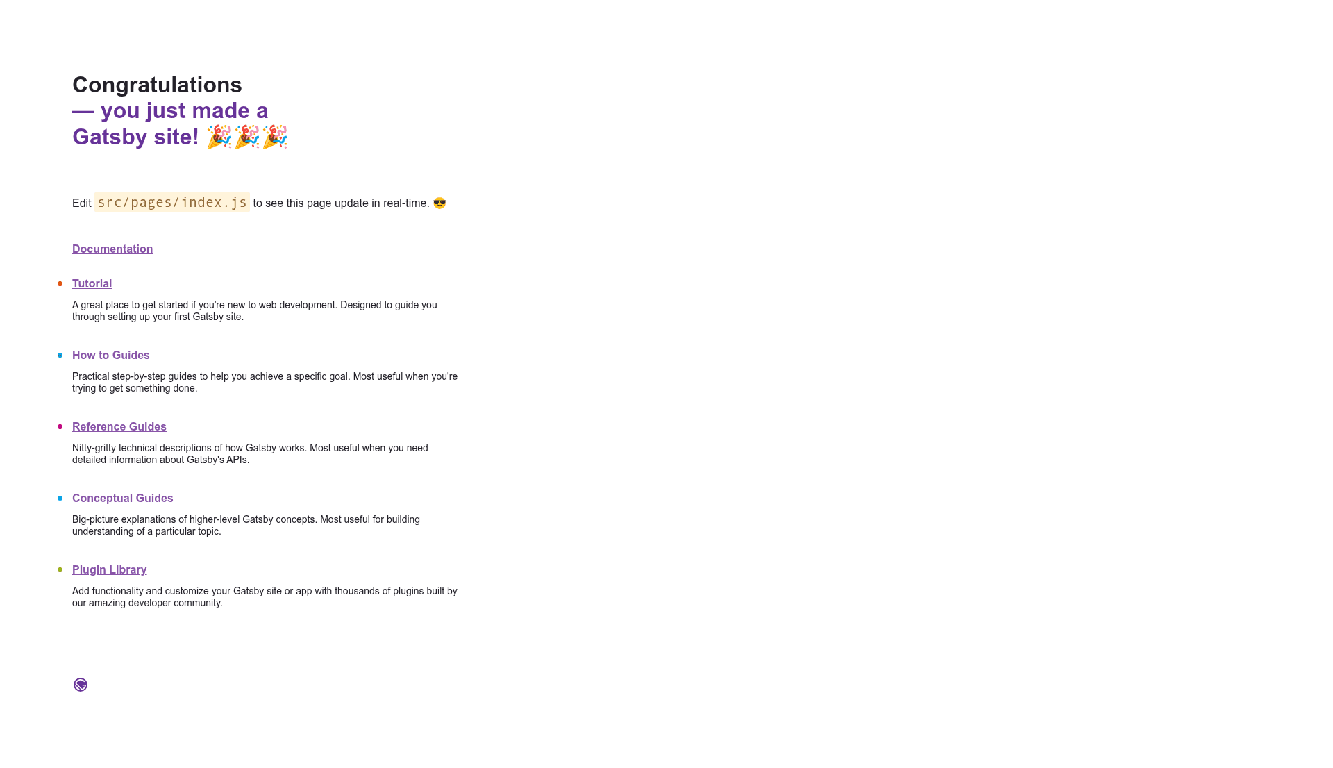 screenshot of Gatsby 5 Boilerplate on template0.com
