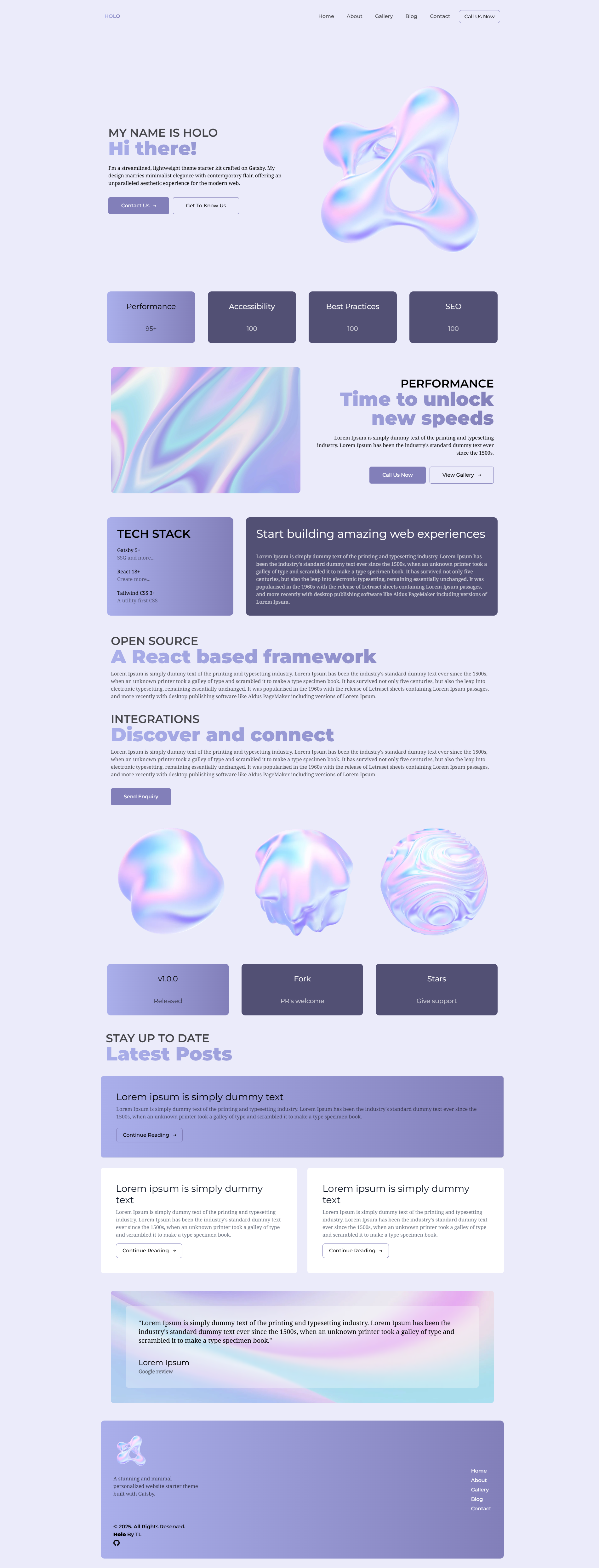 Image for Holo Theme(business gatsby template) on template0.com