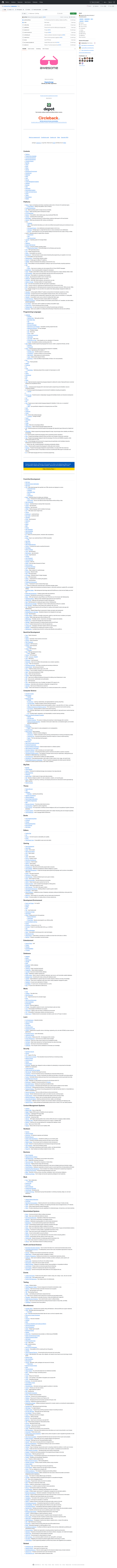 screenshot of Awesome Lists on template0.com