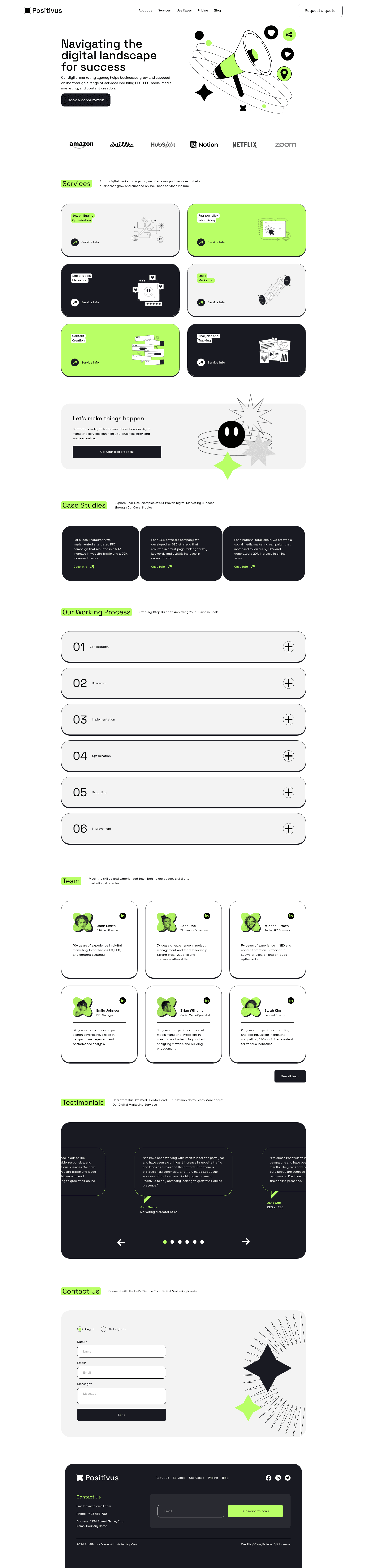 screenshot of Positivus on template0.com