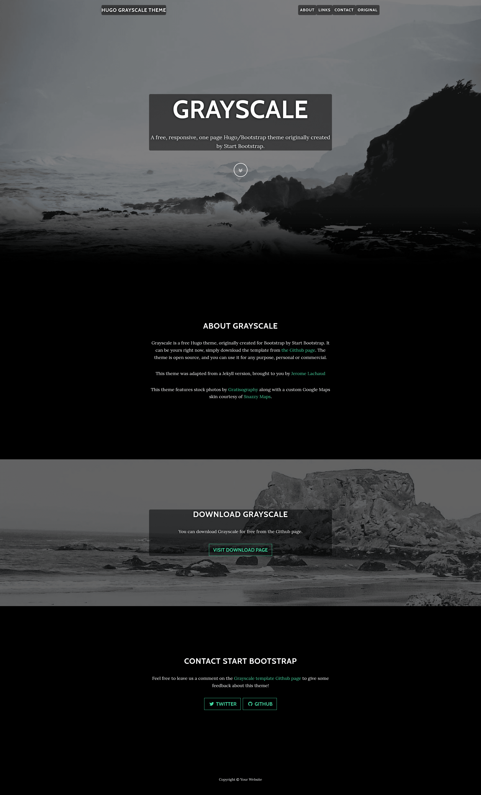 screenshot of Hugo Grayscale on template0.com