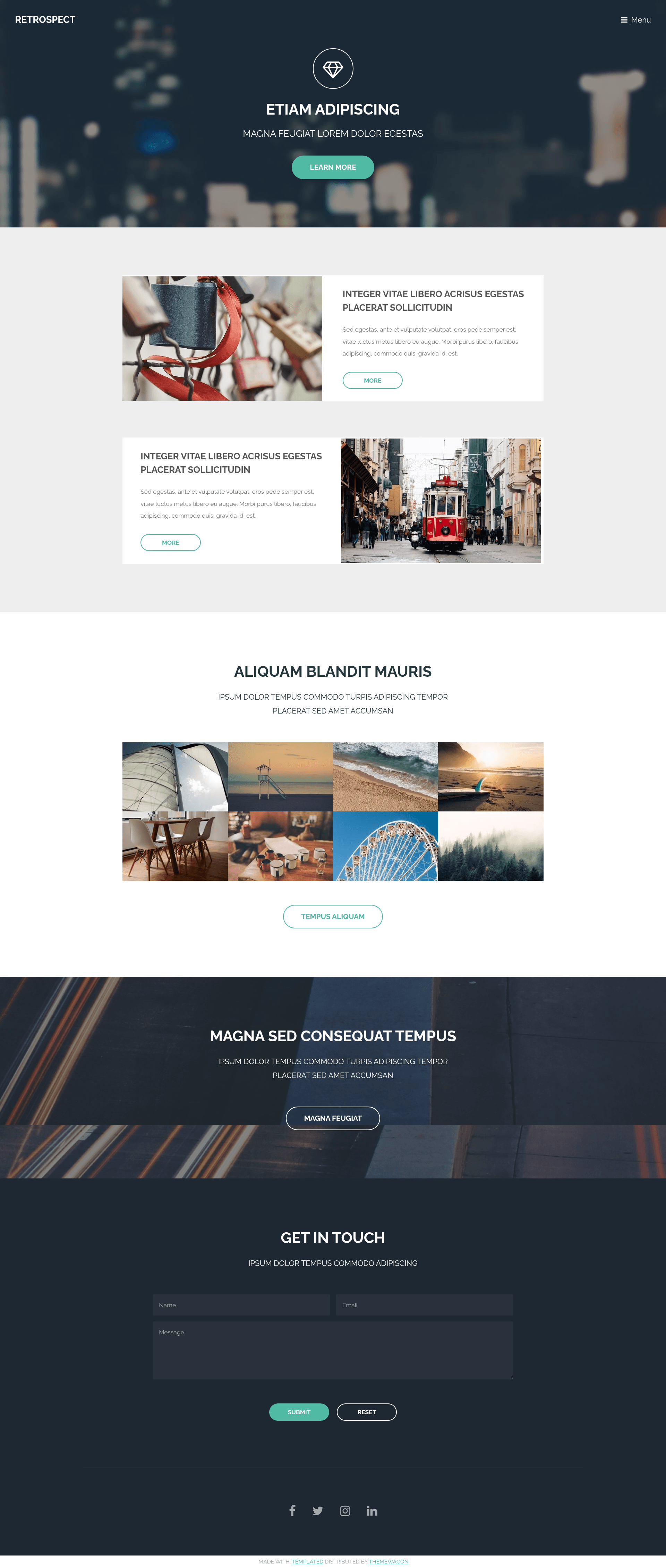 screenshot of Retrospect on template0.com