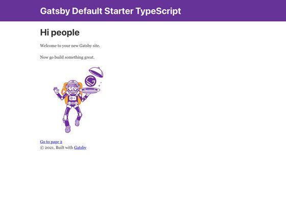 Image for Gatsby Starter Default TypeScript on template0.com Image for Gatsby Starter Default TypeScript on template0.com