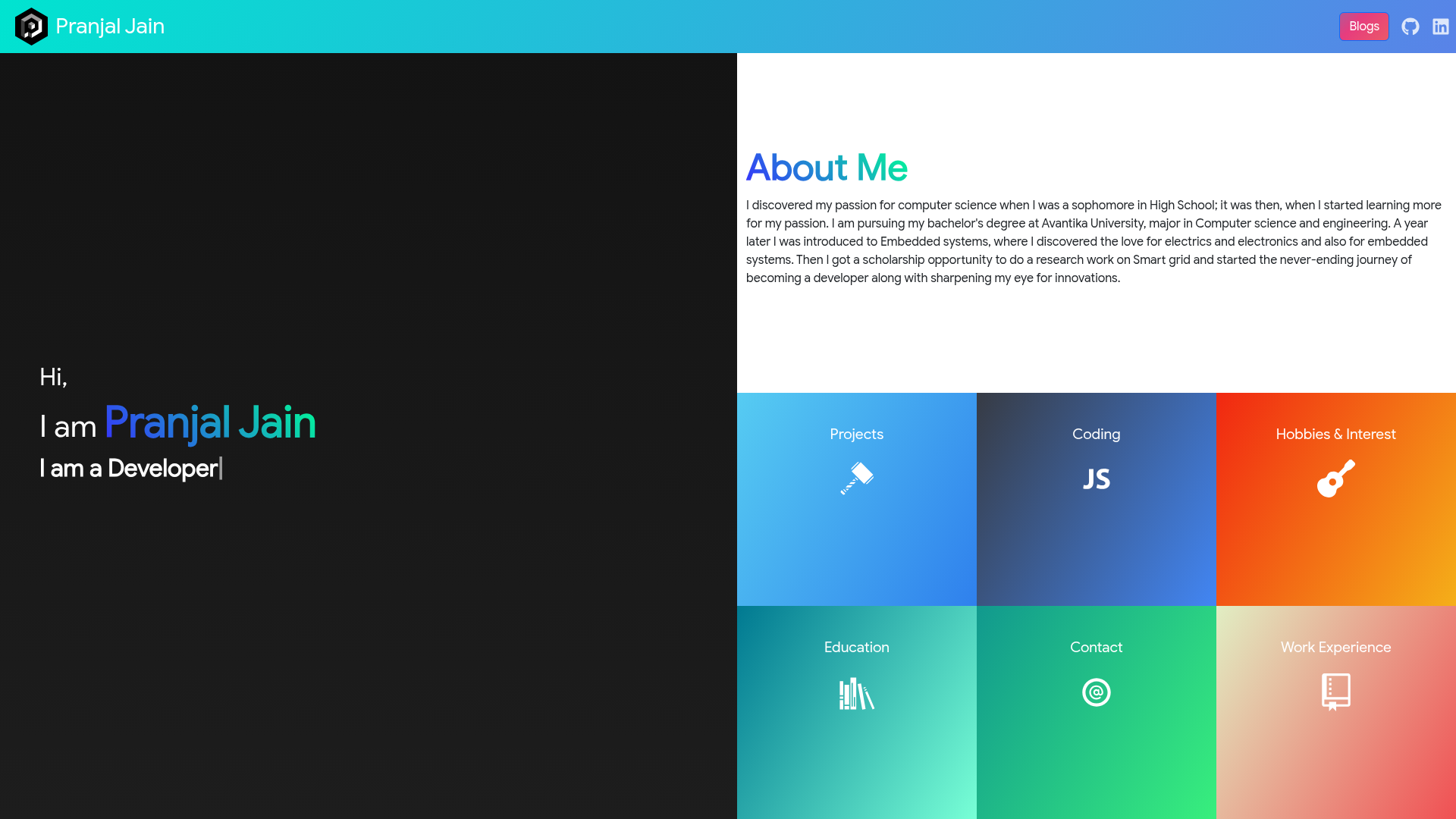 screenshot of portfolio-react on template0.com