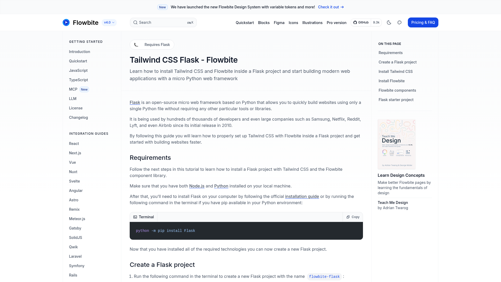 tailwind-flask-starter preview