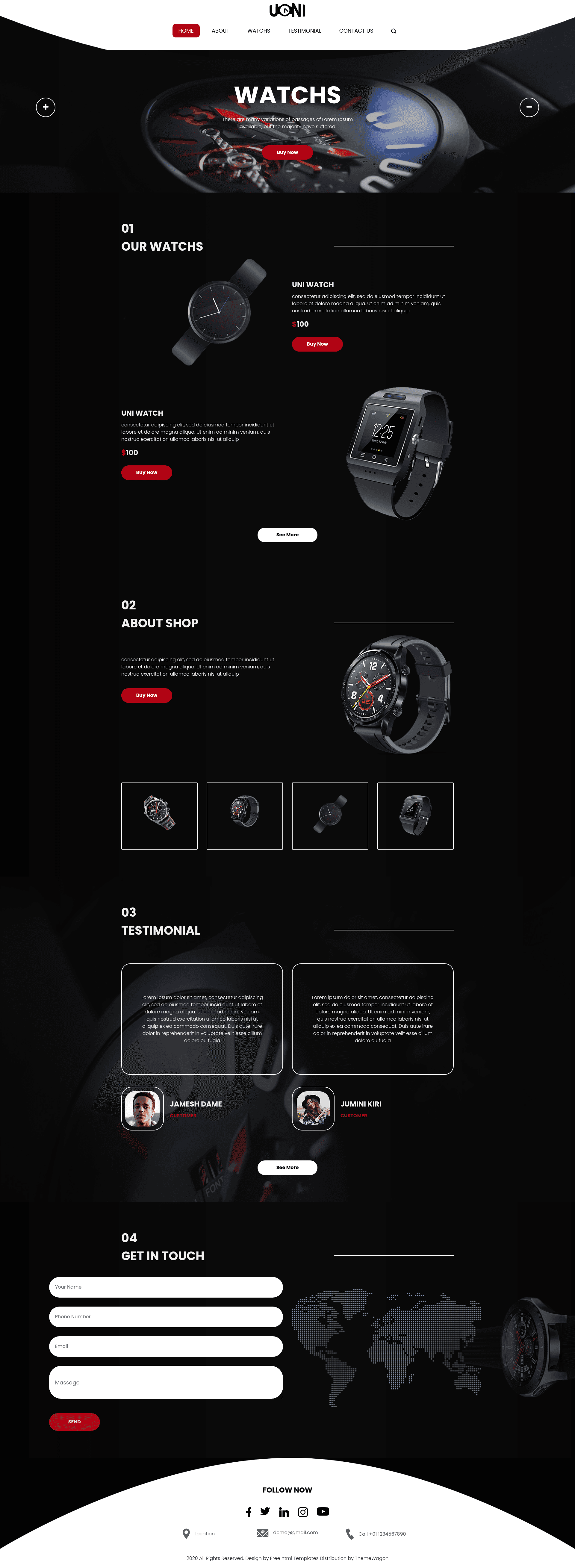 screenshot of Uoni on template0.com