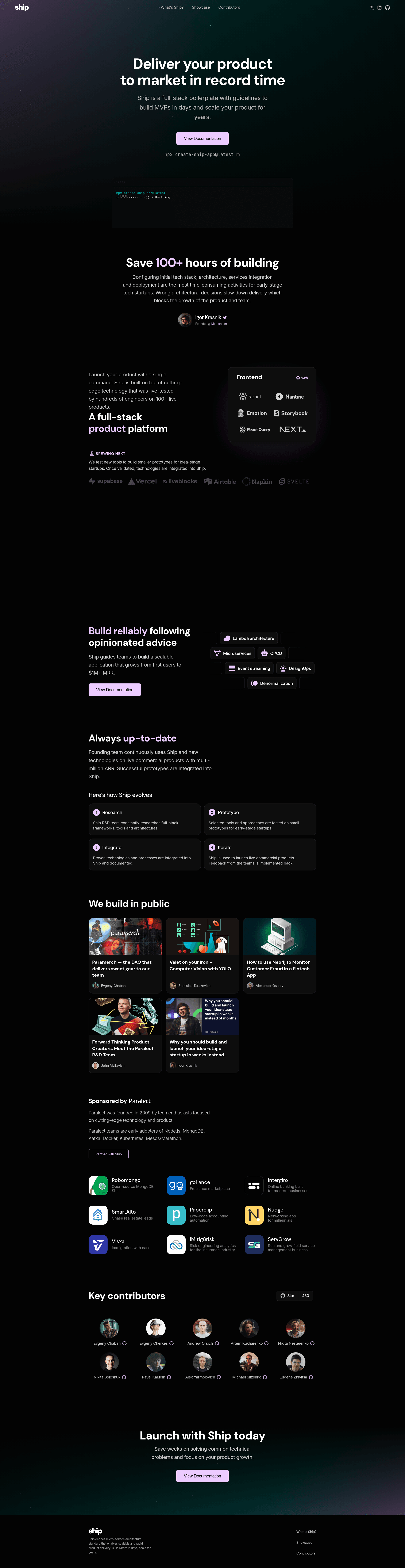 screenshot of Ship on template0.com
