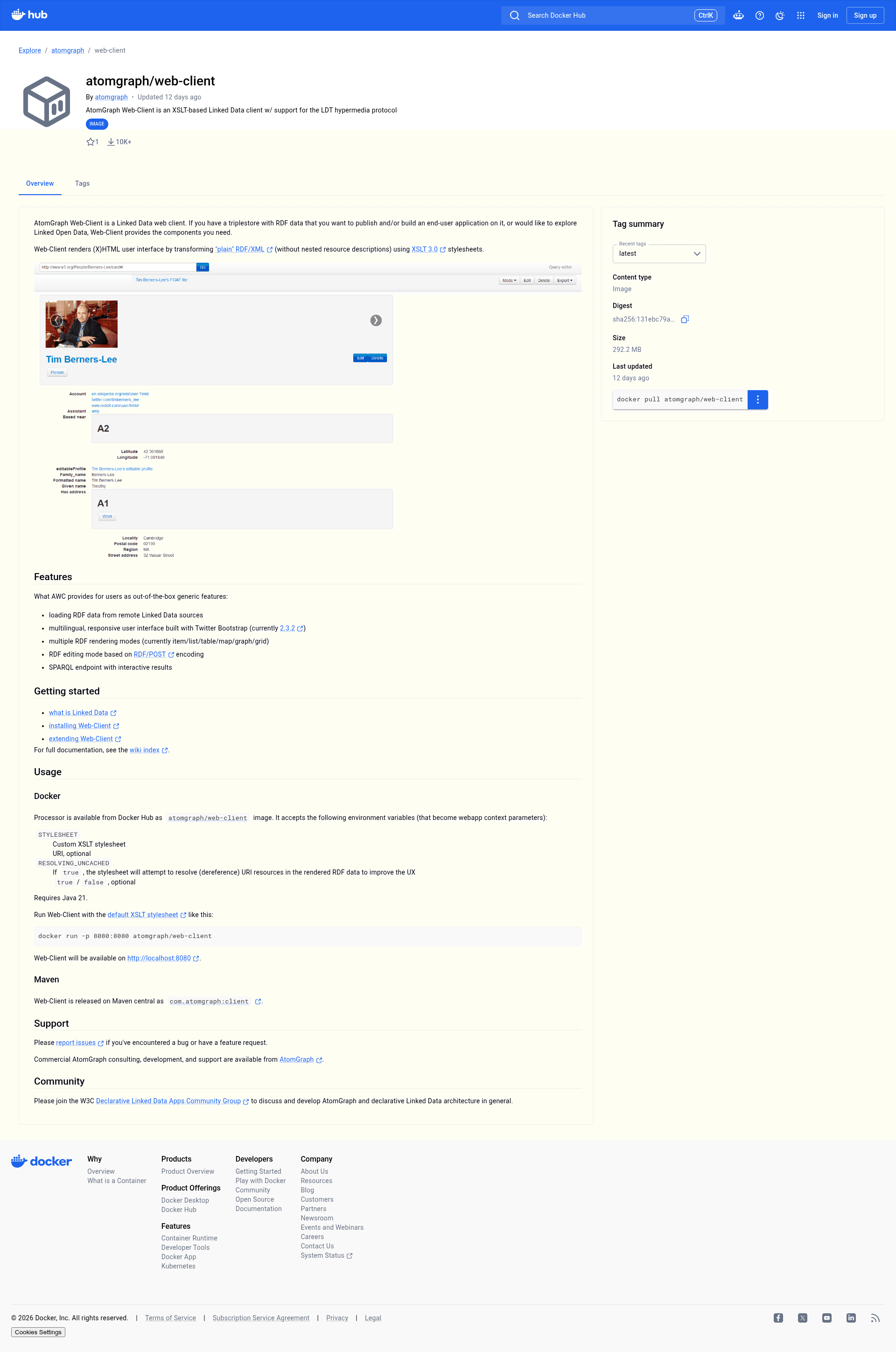 screenshot of AtomGraph Web-Client on template0.com