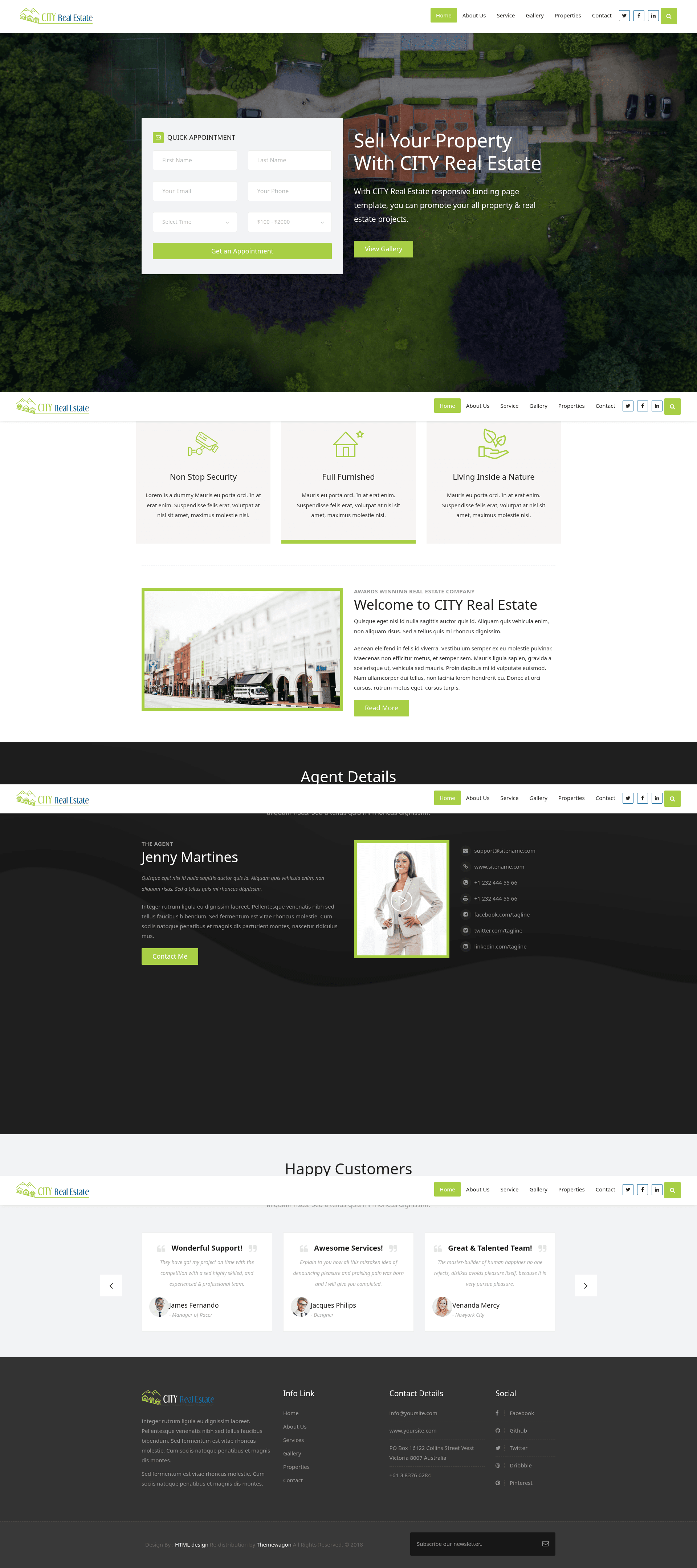 screenshot of City Real Estate on template0.com