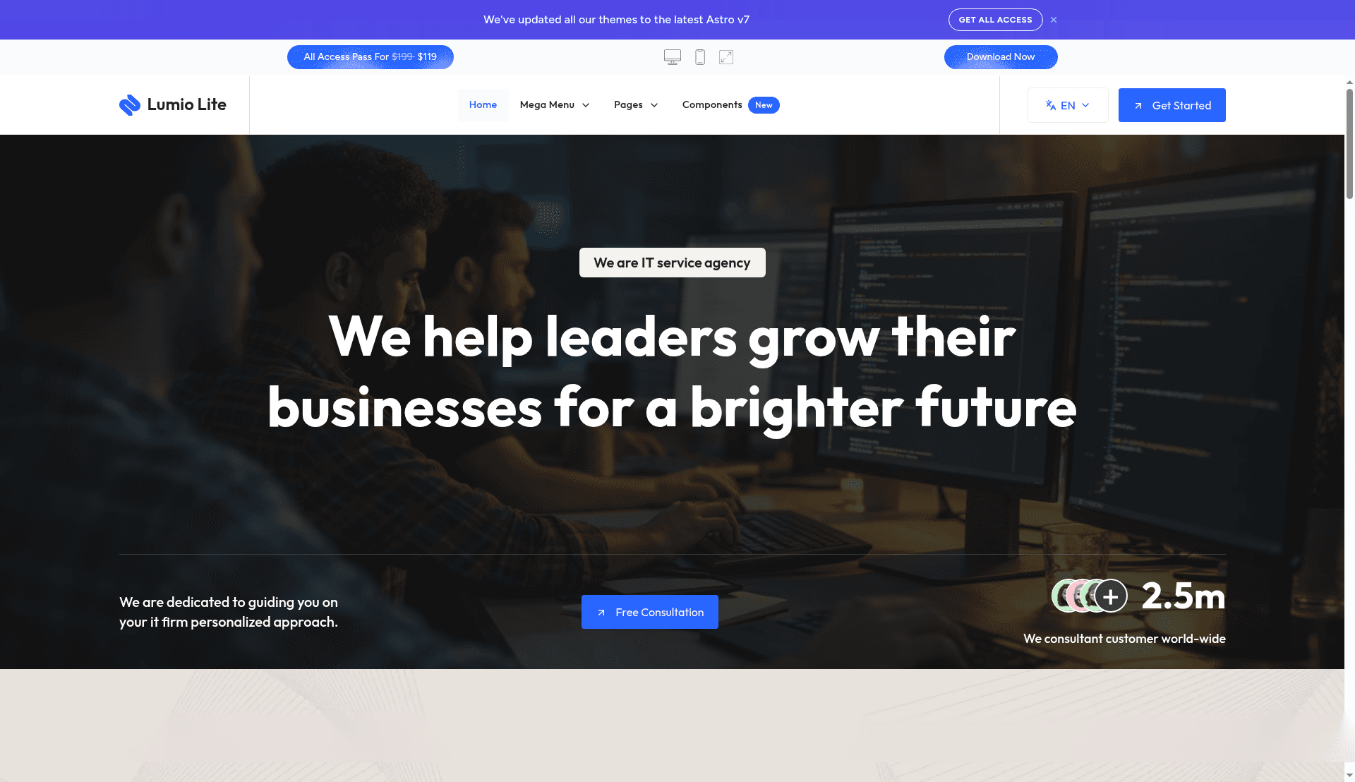 screenshot of Lumio Lite on template0.com