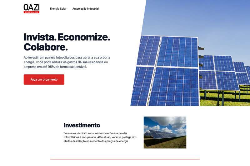 Image for Oazi Solar Landing Page on template0.com Image for Oazi Solar Landing Page on template0.com