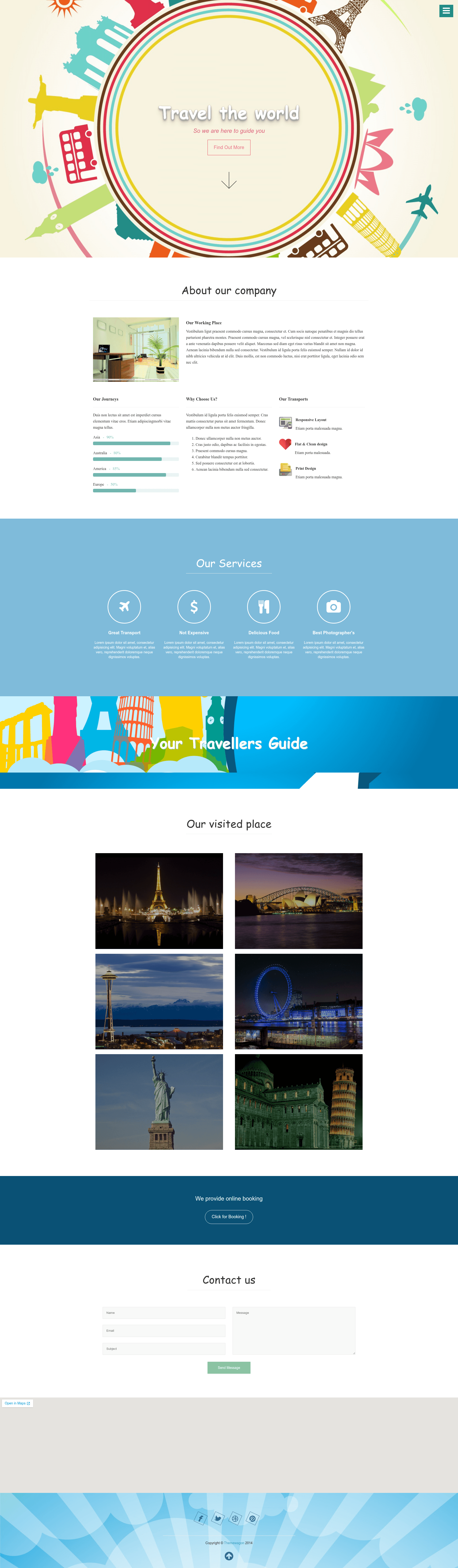 screenshot of Travelers – Free Bootstrap One Page Agency Website Template on template0.com