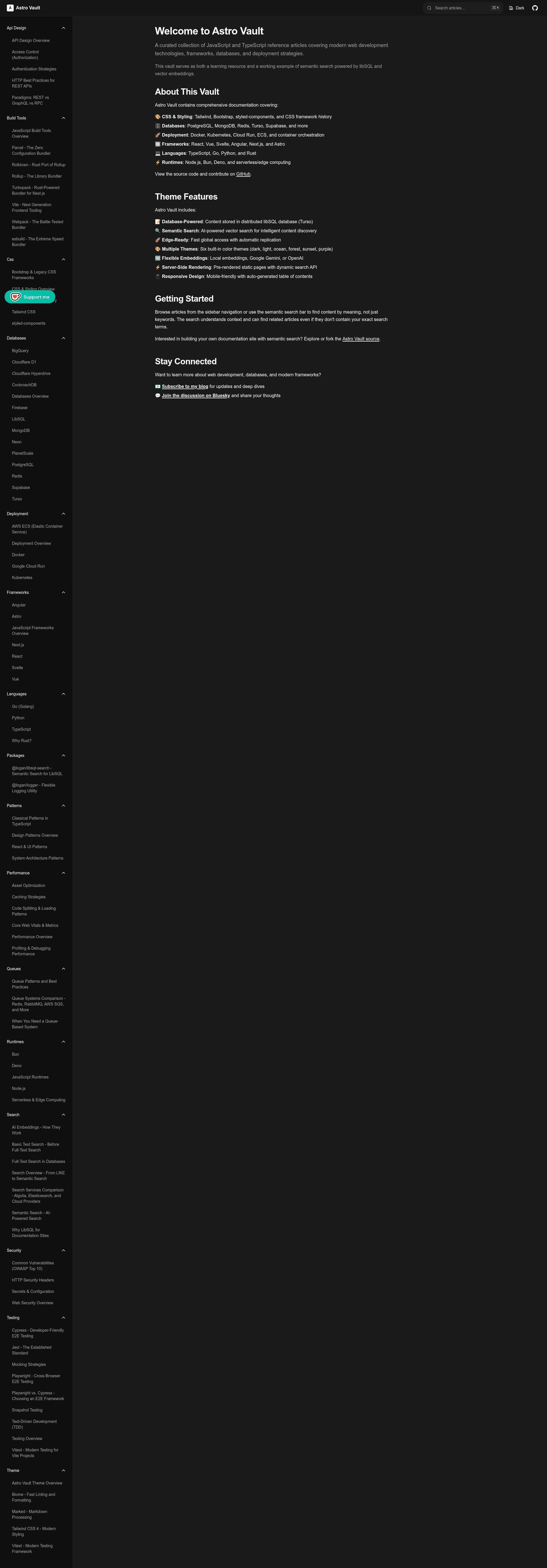 screenshot of Semantic Docs on template0.com