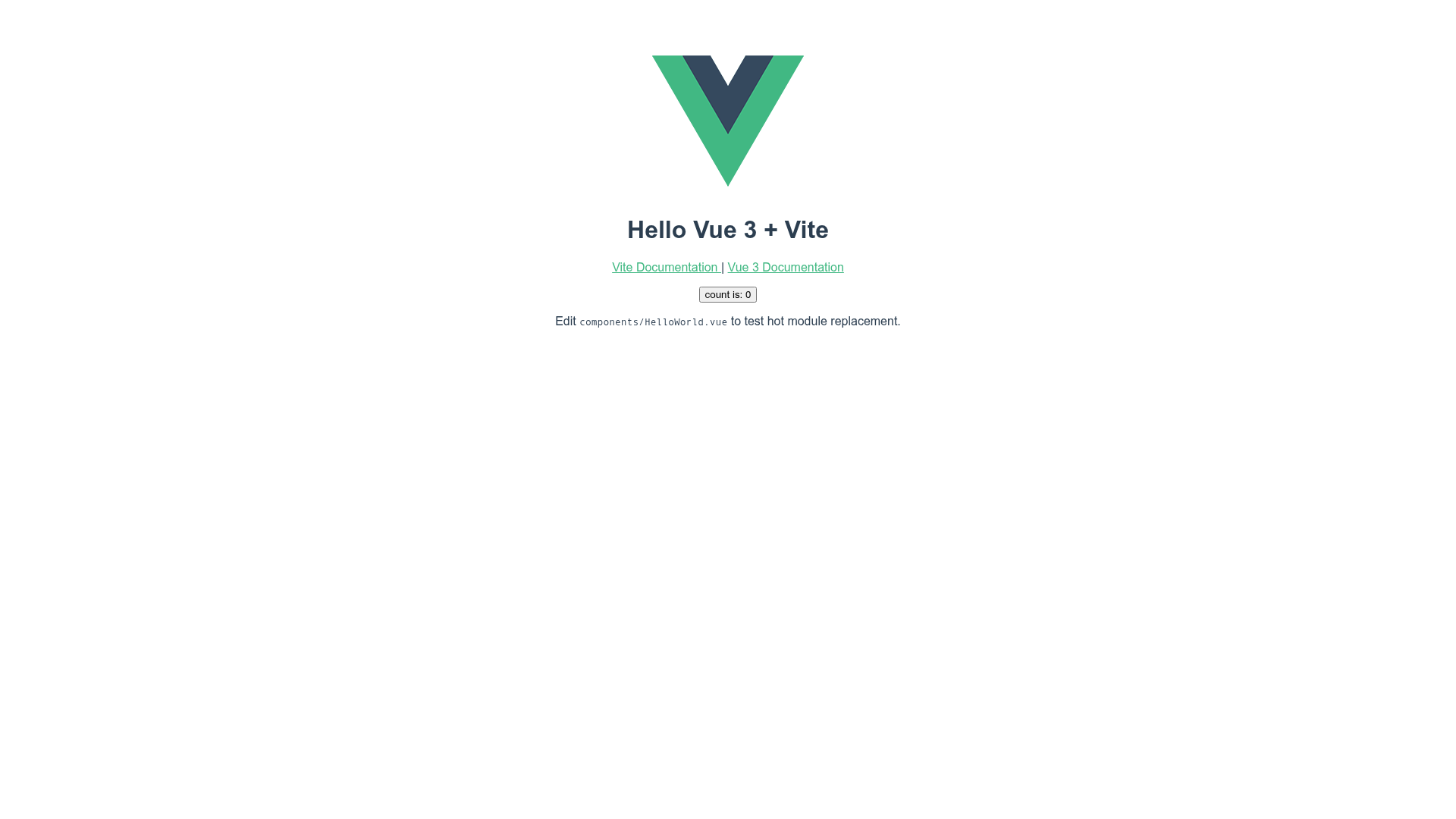 screenshot of Vite - Vue on template0.com
